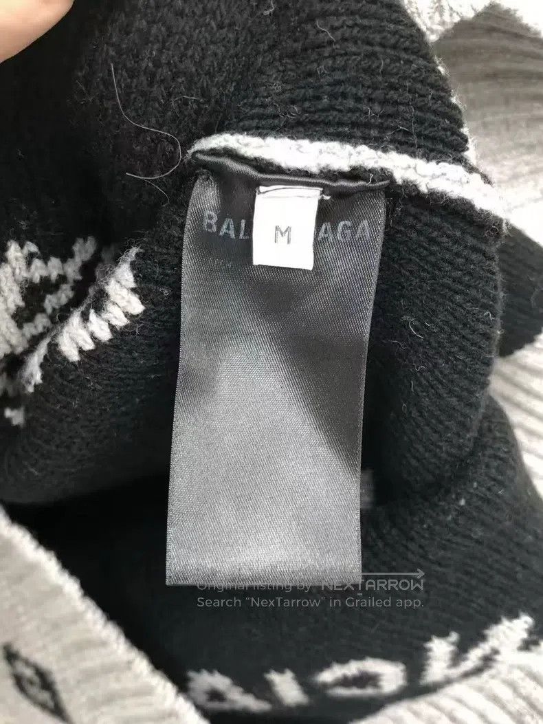Balenciaga Balenciaga Grey Logo Knit Sweater Size US M / EU 48-50 / 2 - 5 Thumbnail