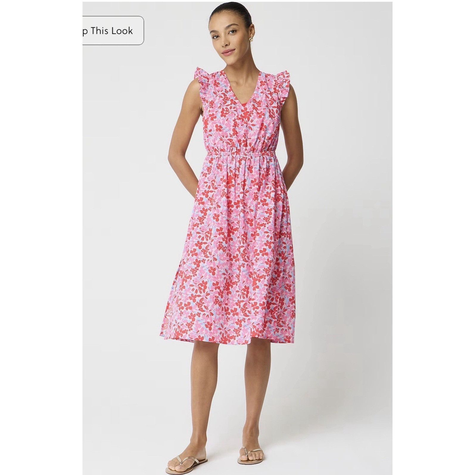 J.Crew J.Crew Tie-Back Floral Midi Beach Dress Sz XS Tropical Pink Size XS / US 0-2 / IT 36-38 - 2 Thumbnail