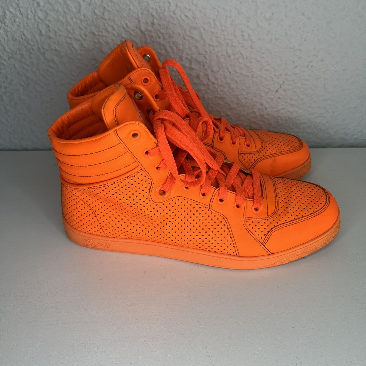 Gucci Gucci High Top Sneakers Shoes Trainers GG Orange Y2K Drill Size US 10.5 / EU 43-44 - 3 Thumbnail
