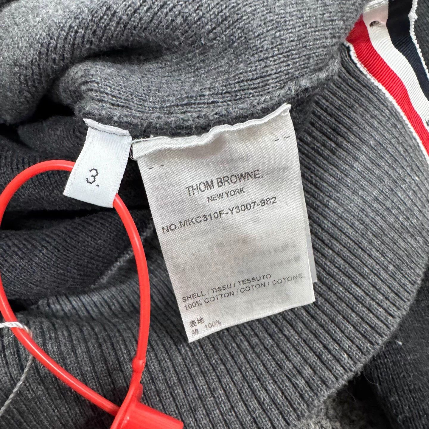 Thom Browne TB color blocked striped sleeve knit cardigan 3 Size US L / EU 52-54 / 3 - 6 Thumbnail