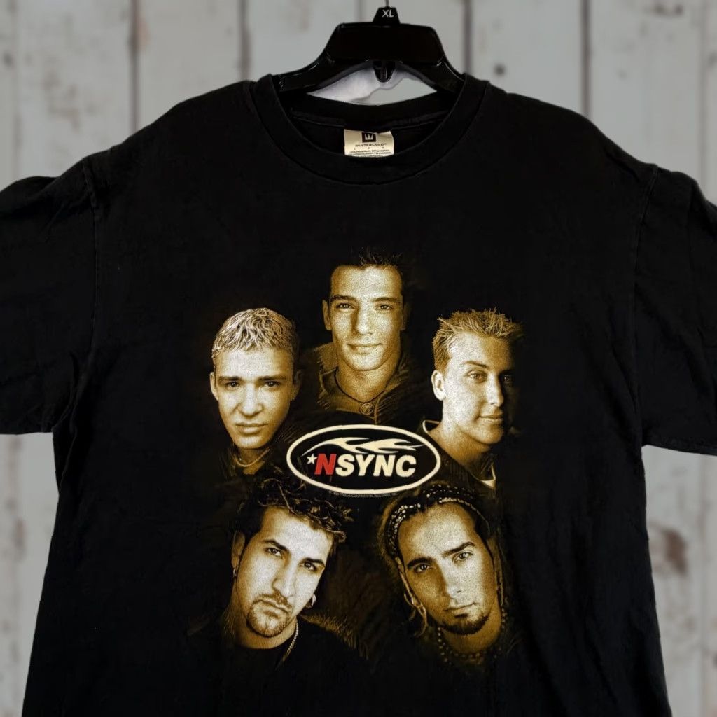 Vintage VINTAGE NSYNC Shirt Mens Large Black 1999 Faces Graphic Boy Band 90s Winterland Size US L / EU 52-54 / 3 - 1 Thumbnail