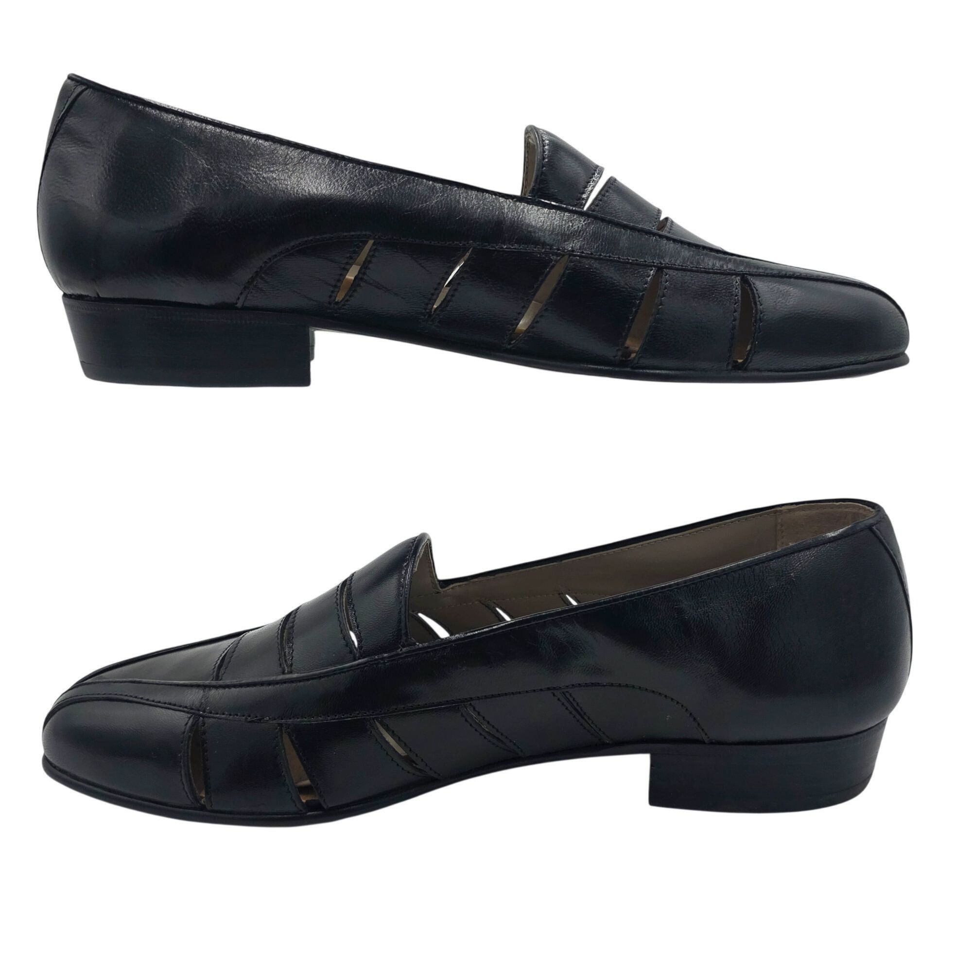Other Vintage NEW Brassboot Spain Men 7 Black Leather Loafer Dress Size US 7 / EU 40 - 5 Thumbnail