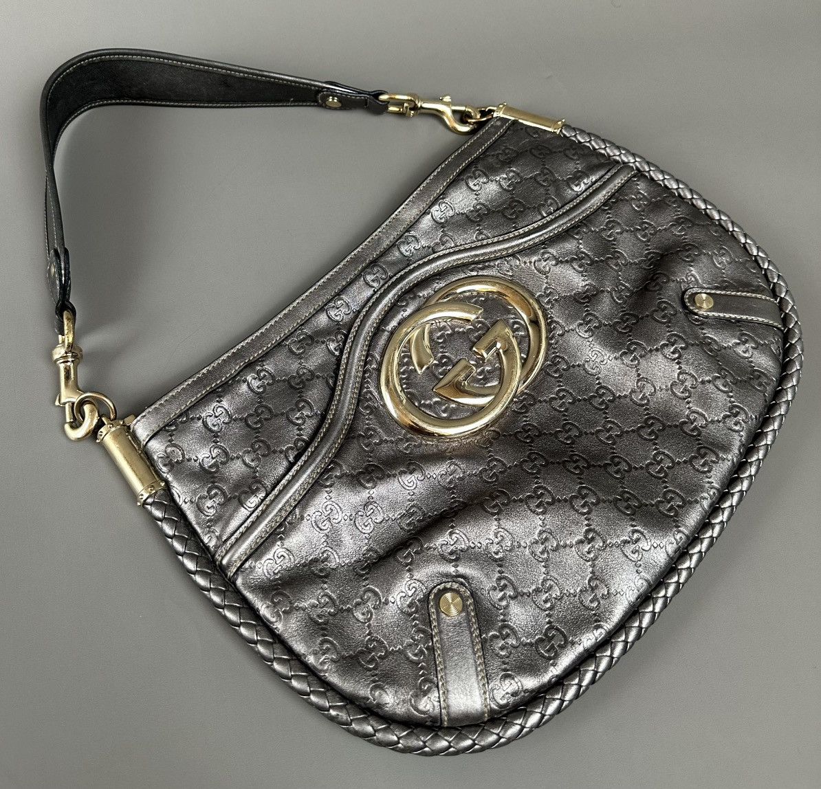 Gucci Gucci - Britt Metallic Silver - Guccissima Shoulder Bag Size ONE SIZE - 2 Thumbnail