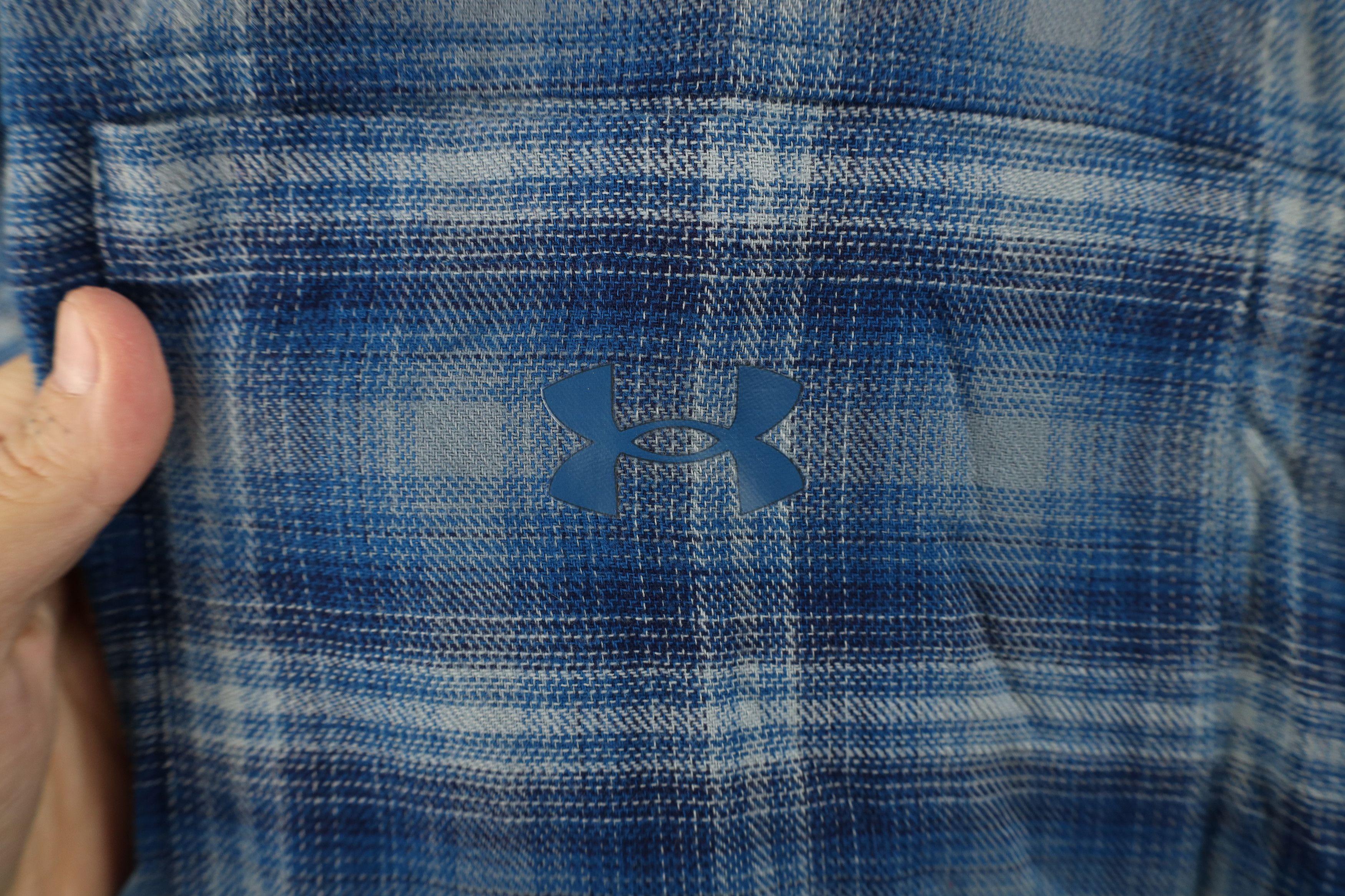 Under Armour Under Armour Flannel Collared Button Shirt Blue Plaid Size US XXL / EU 58 / 5 - 4 Thumbnail