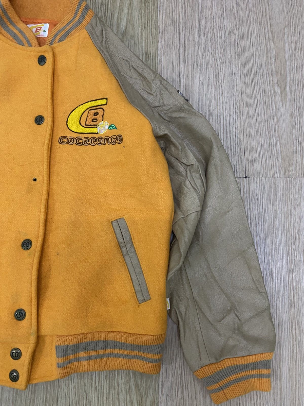 Japanese Brand Cocobongo leather sleeve varsity jacket Size US S / EU 44-46 / 1 - 3 Thumbnail