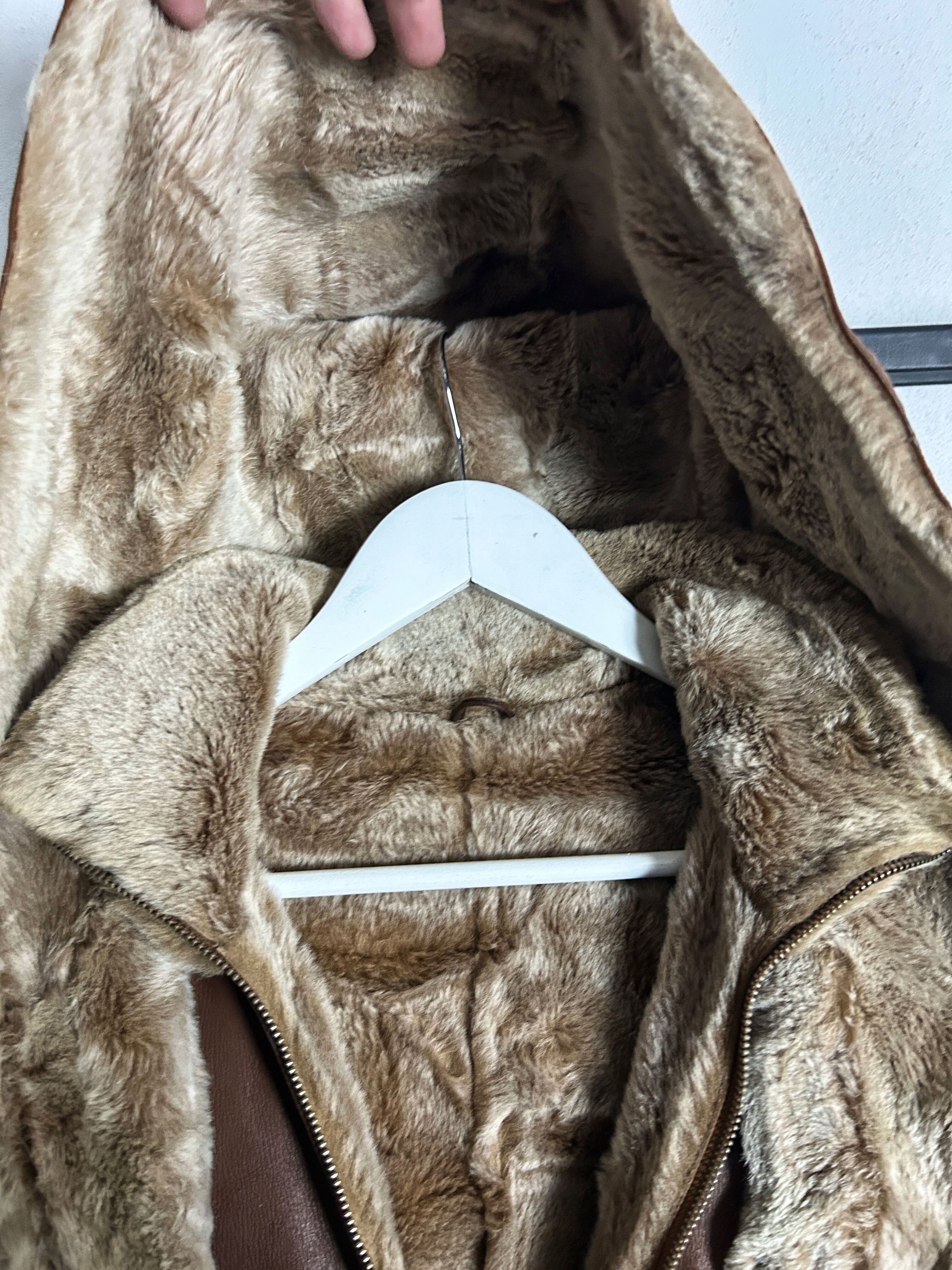 Japanese Brand Leather Shearling Jacket Brown Hooded Biker Y2K Grunge Core Size US S / EU 44-46 / 1 - 7 Thumbnail