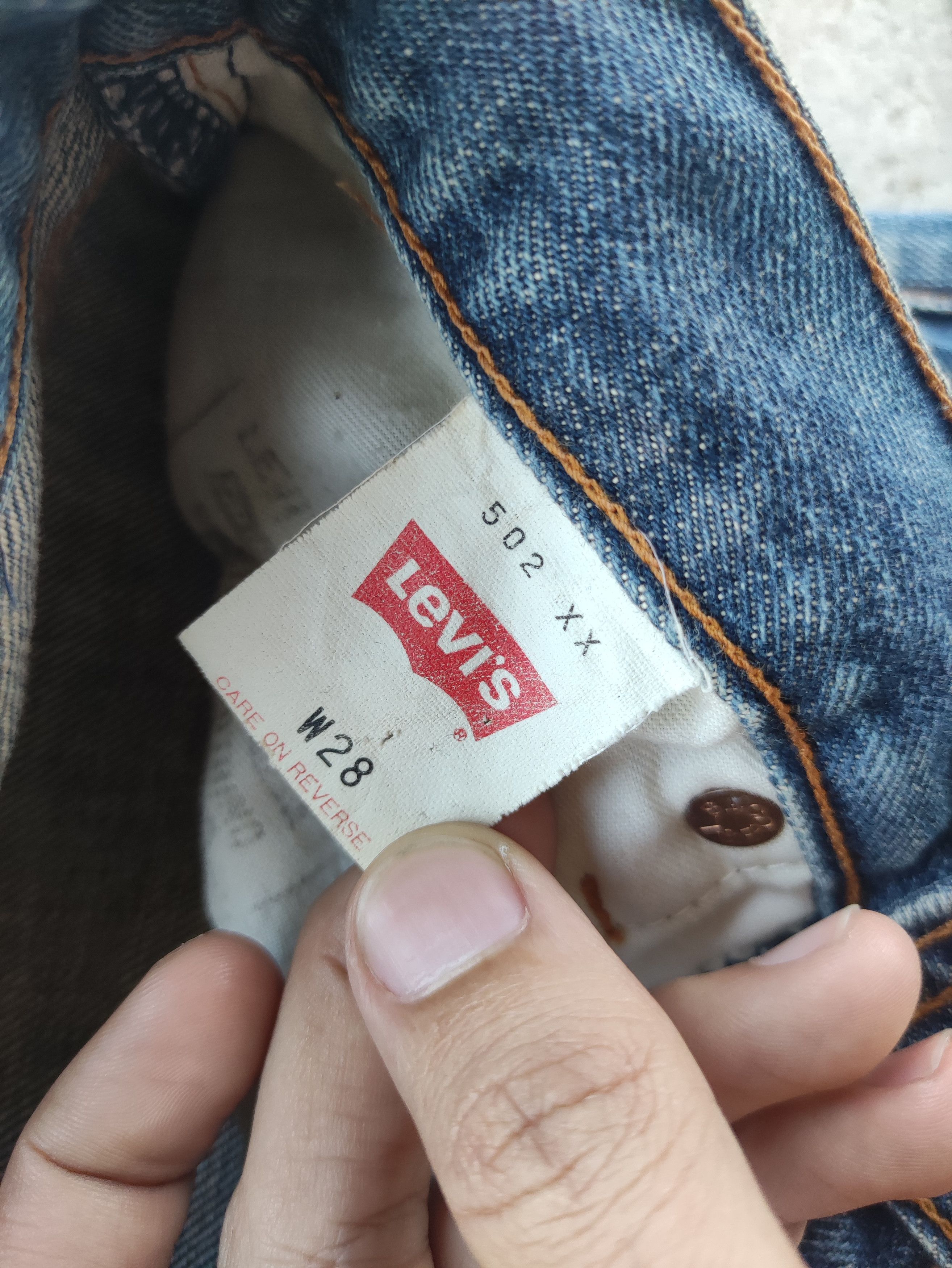 Vintage Levis 502 Jean Rusty distressed Faded Denim