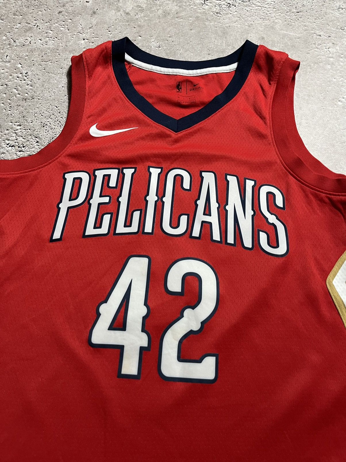 NBA × Nike #42 Melvin Ajinca New Orleans Pelicans NBA Jersey Tank Top Size US L / EU 52-54 / 3 - 4 Thumbnail