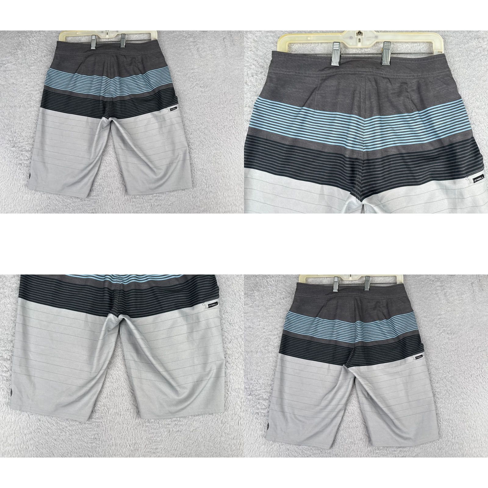 O'Neill O'Neill Swim Trunks Mens 28 Gray Blue Stripe Polyester Board Shorts Hyperfreak 28x11 Size US 28 / EU 44 - 9 Thumbnail