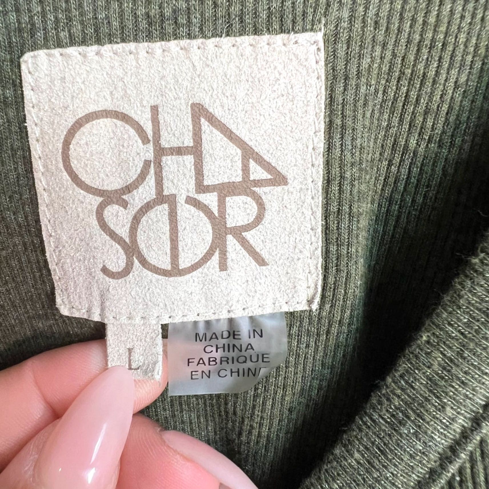 Vintage Chaser Tank Shirt Olive Green Ribbed Button-Front Large Womens Size L / US 10 / IT 46 - 3 Thumbnail