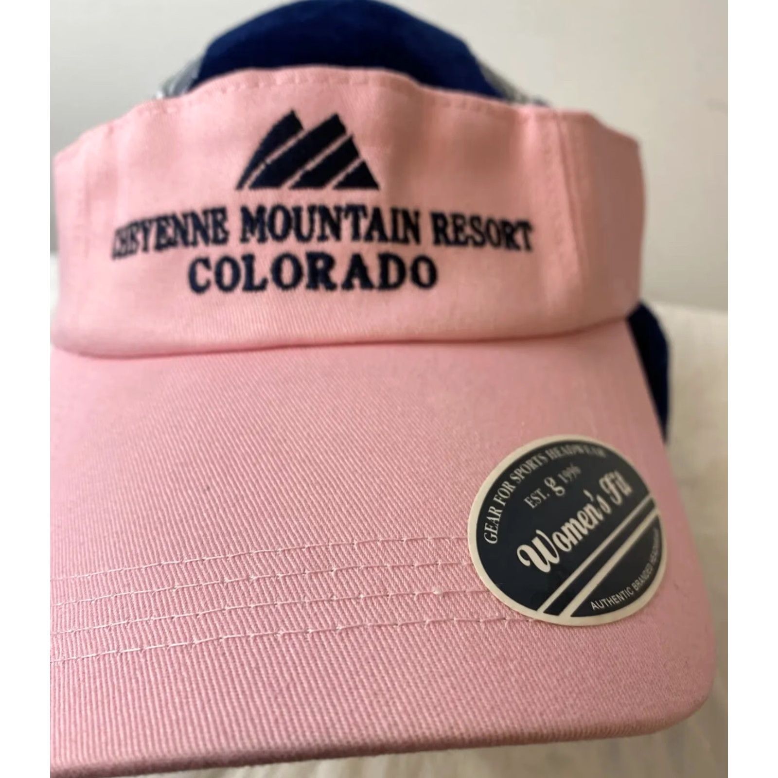 Vintage GEAR FOR SPORTS Sun Visor Hat Golf Tennis Beach Baseball Cap Adjustable Summer Women Pink Canvas Cotton Visor Casual Summer Women Size ONE SIZE - 7 Thumbnail