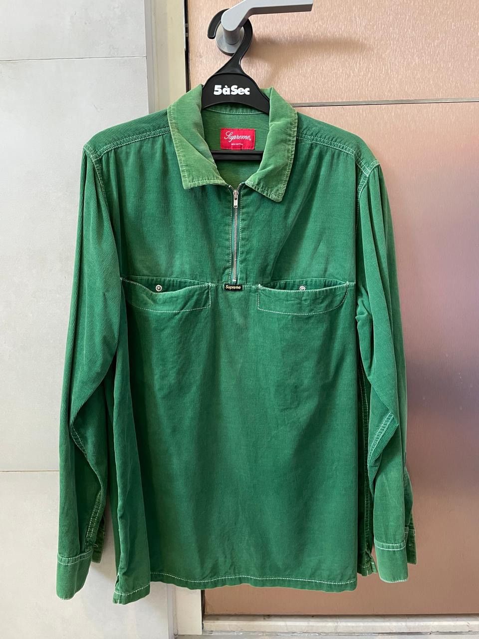 Supreme Supreme Corduroy Half Zip Shirt Green SS18 Size US M / EU 48-50 / 2 - 1 Thumbnail