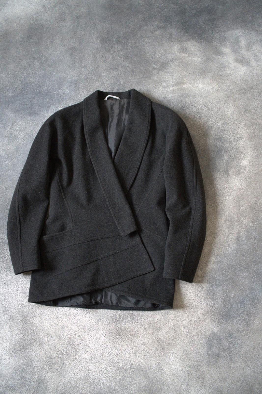Versace F/W 1986 Gianni Versace Asymmetric Wool / Cashmere Coat Size S / US 4 / IT 40 - 2 Thumbnail