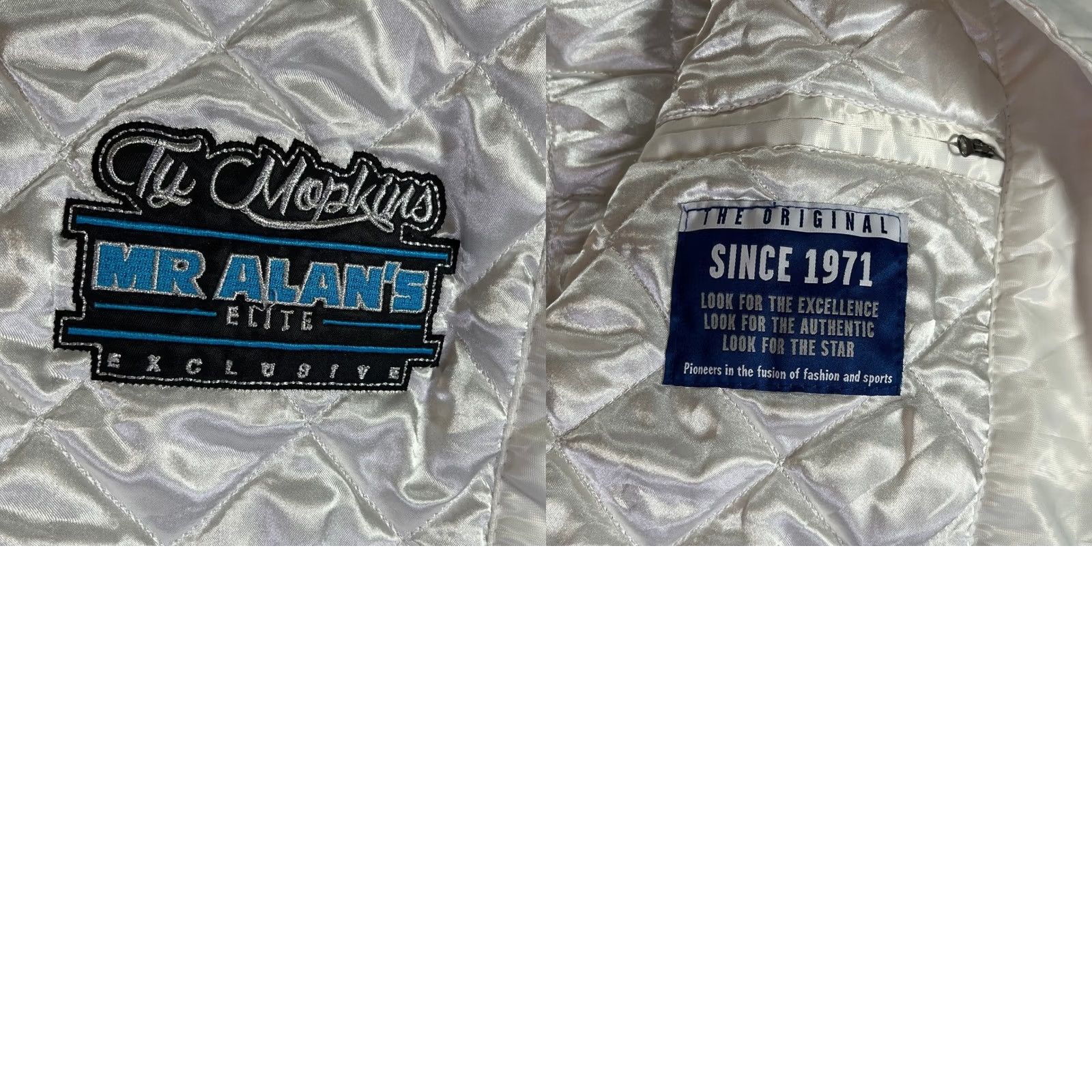 Starter VINTAGE Starter Detroit Pistons Jacket Mens 2XL White Satin Varsity Slim Fit Snap Embroidered Logo Quilted Pockets Basketball 90s Hip Hop Streetwear" Size US XXL / EU 58 / 5 - 9 Thumbnail