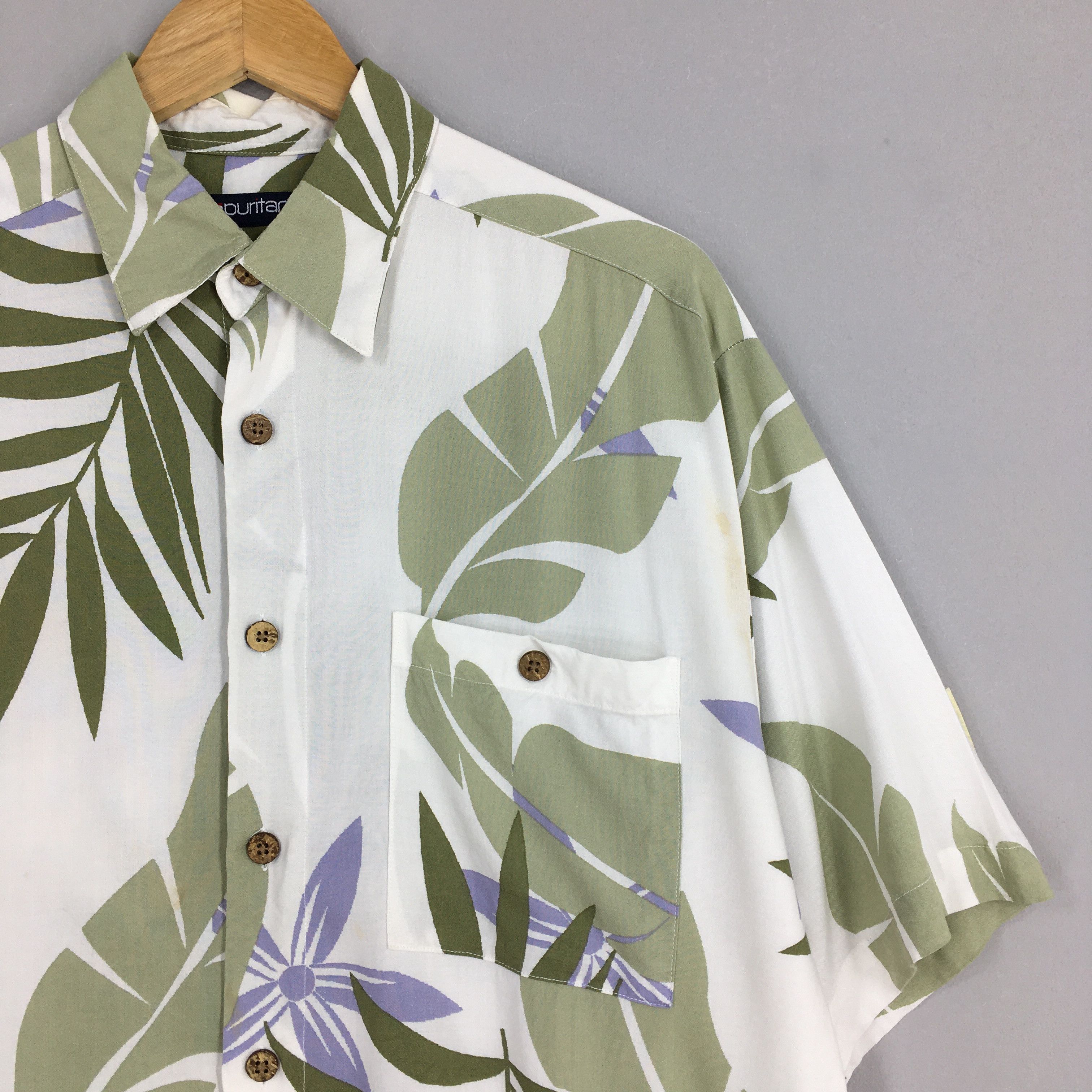 Vintage Vintage 90s Puritan Leaves Hawaii Aloha Rayon Shirts Medium Size US M / EU 48-50 / 2 - 2 Thumbnail