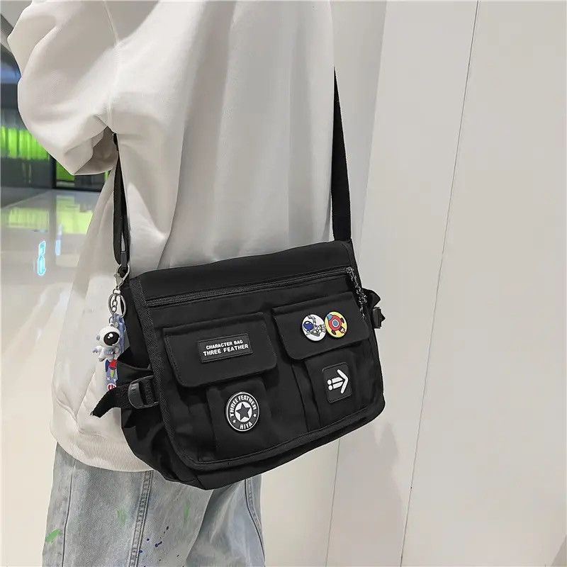 Vintage Cartoon Harajuku Hip Hop Style Messenger Military Bag Size ONE SIZE - 1 Thumbnail