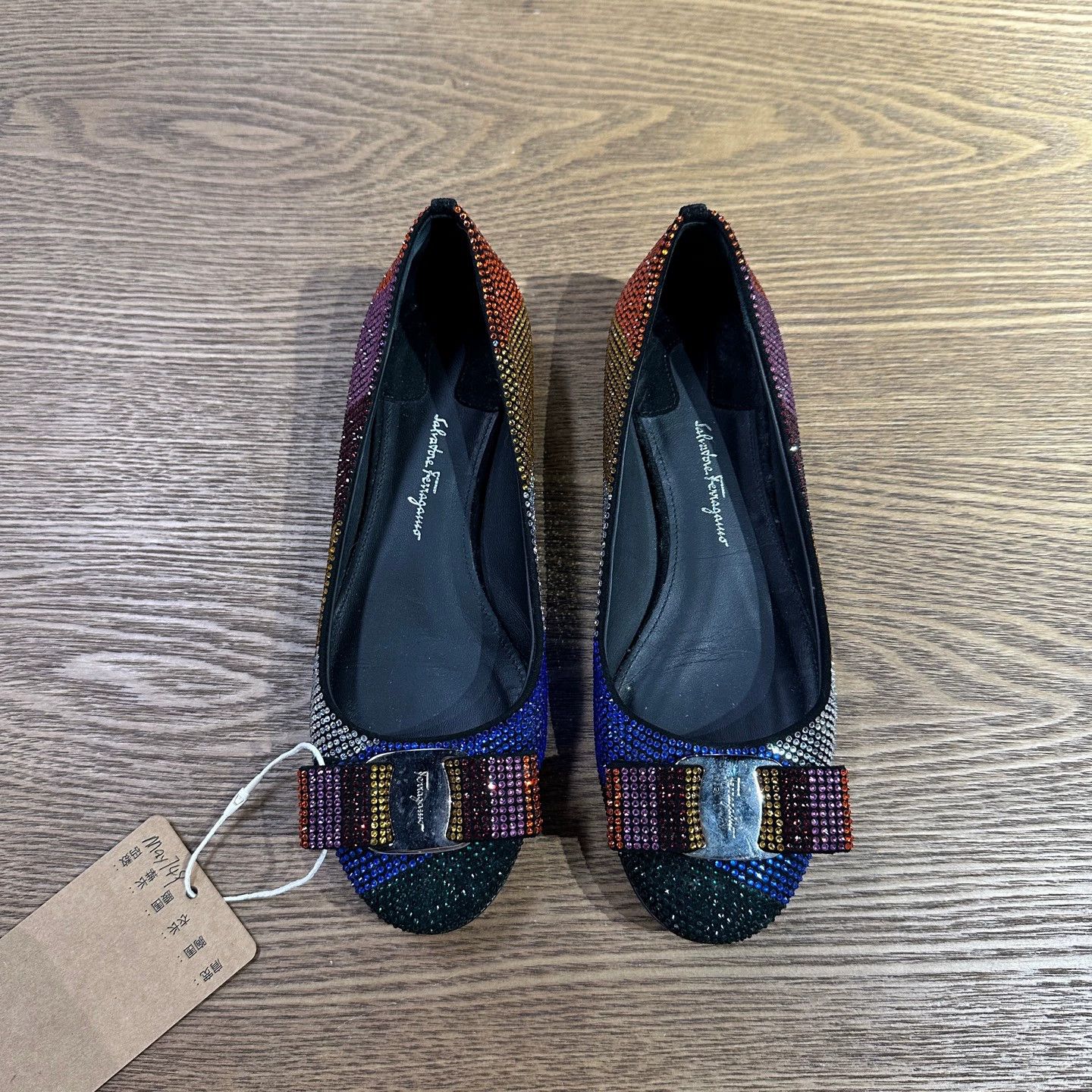 Salvatore Ferragamo Ferragamo may749 multicolor crystal flat slip-on Size US 5.5 / IT 35.5 - 2 Thumbnail