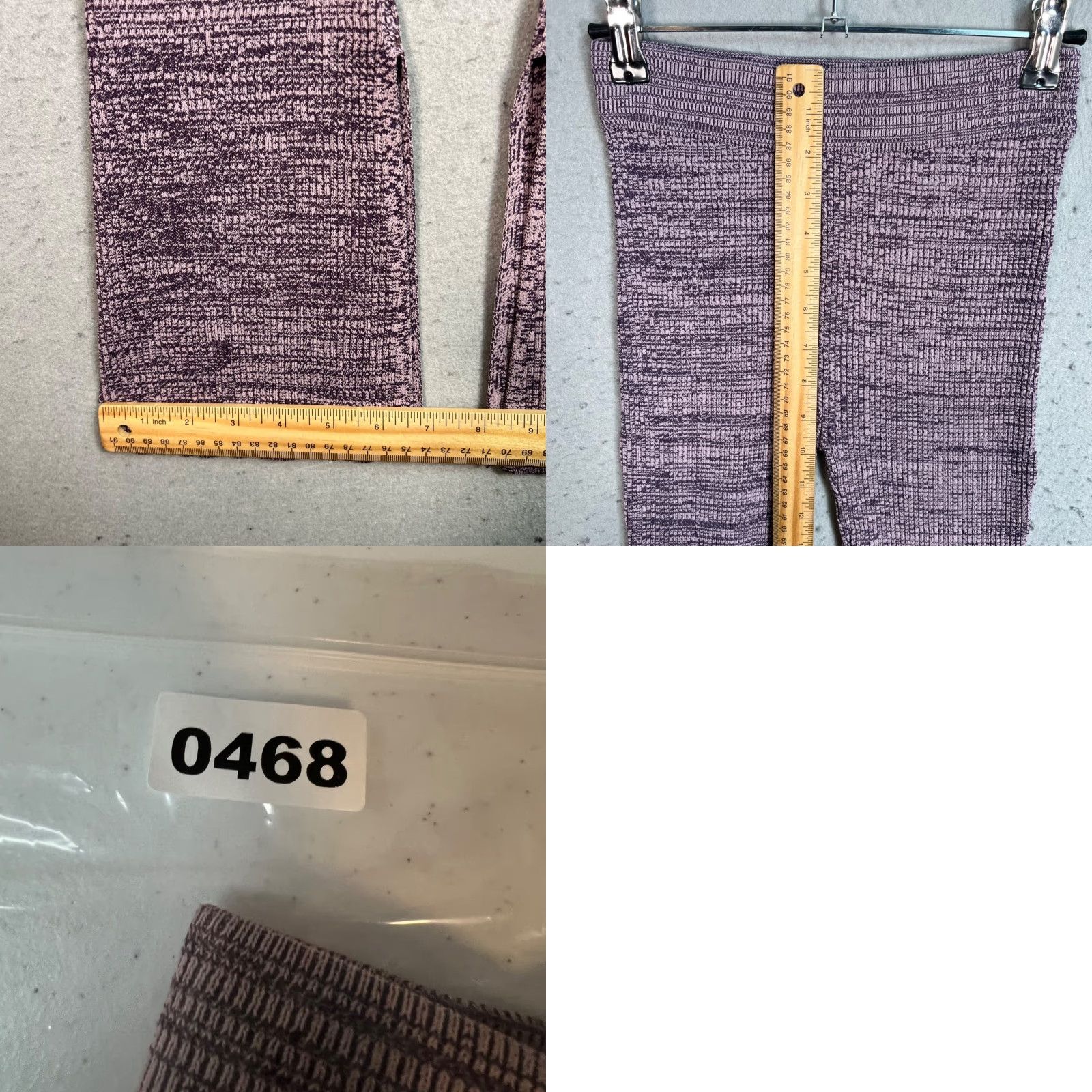 Vintage VINTAGE Le Ore Womens XXS Purple Knit Flared Leggings Pants Size 24" / US 00 / IT 34 - 8 Thumbnail