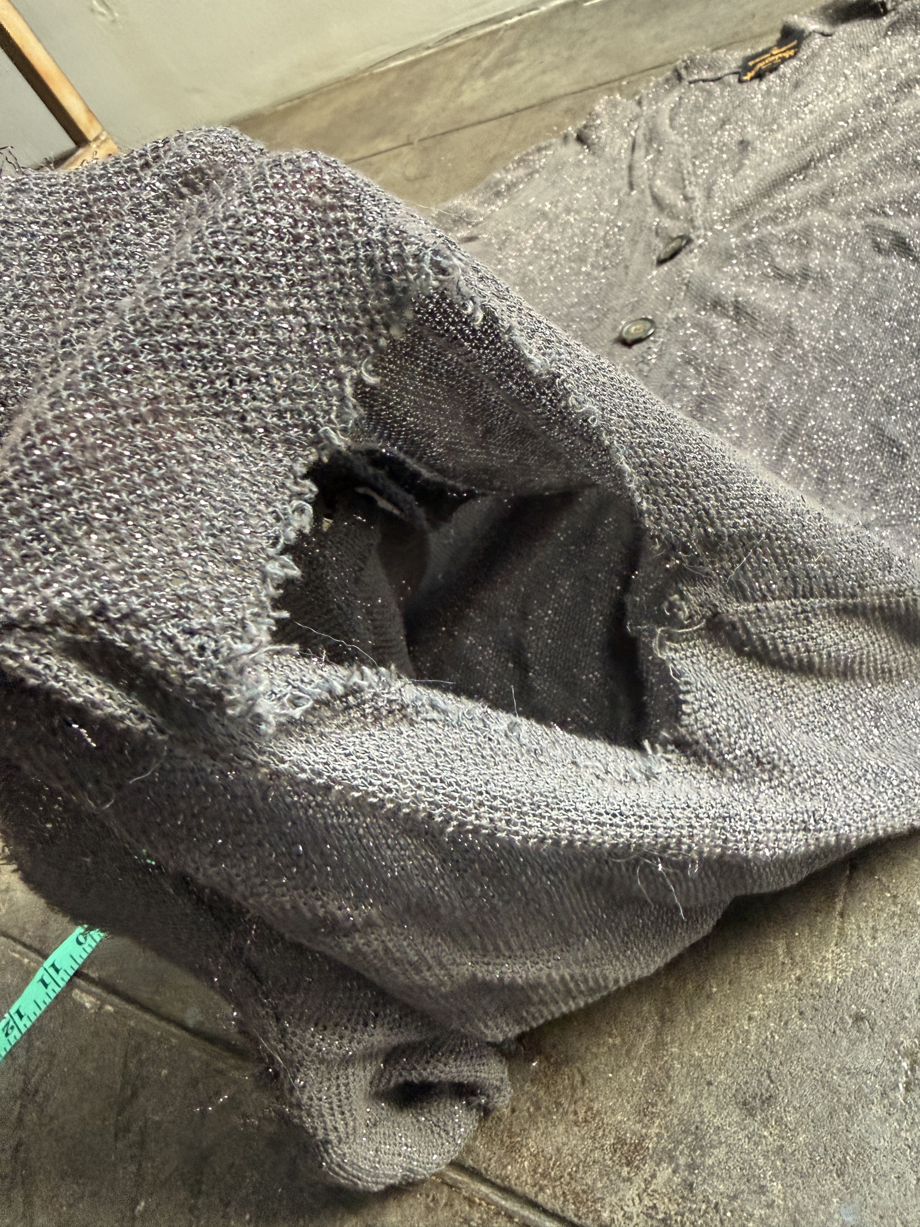 1/1 Sample Anglomani 2-way Cardigan w/ Silver Loose Thread