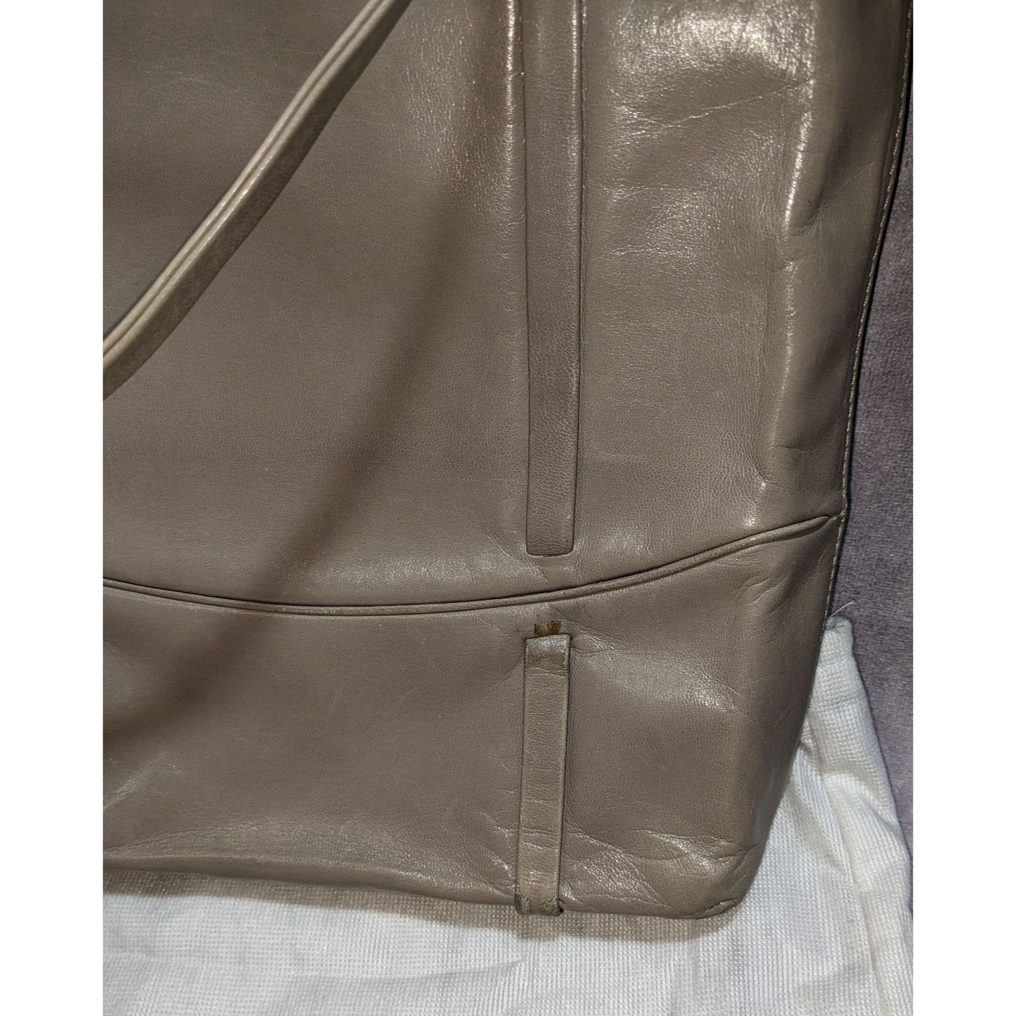 Bruno Magli Bruno Magli Leather Tote Bag With Dust Bag Two-Tone Beige & Size ONE SIZE - 4 Thumbnail