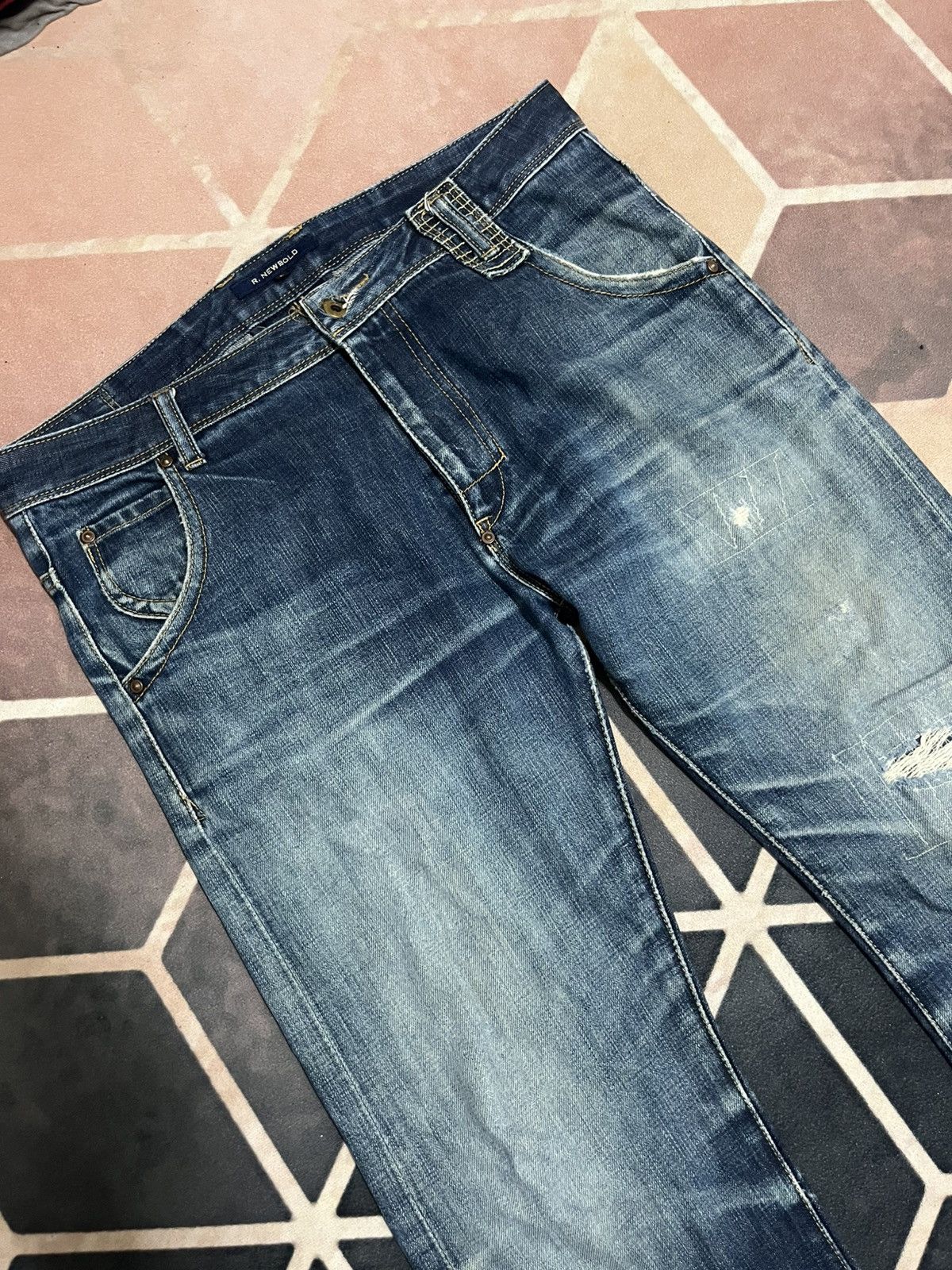 R.Newbold R Newbold Low Waist Patches Jeans Size US 34 / EU 50 - 4 Thumbnail