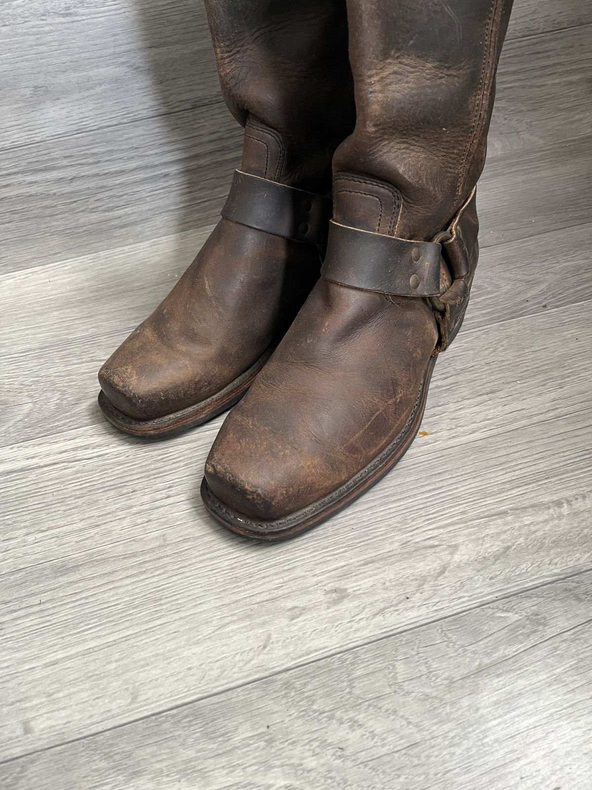 Frye Frye harness brown leather knee high boots Size US 8 / EU 41 - 3 Thumbnail