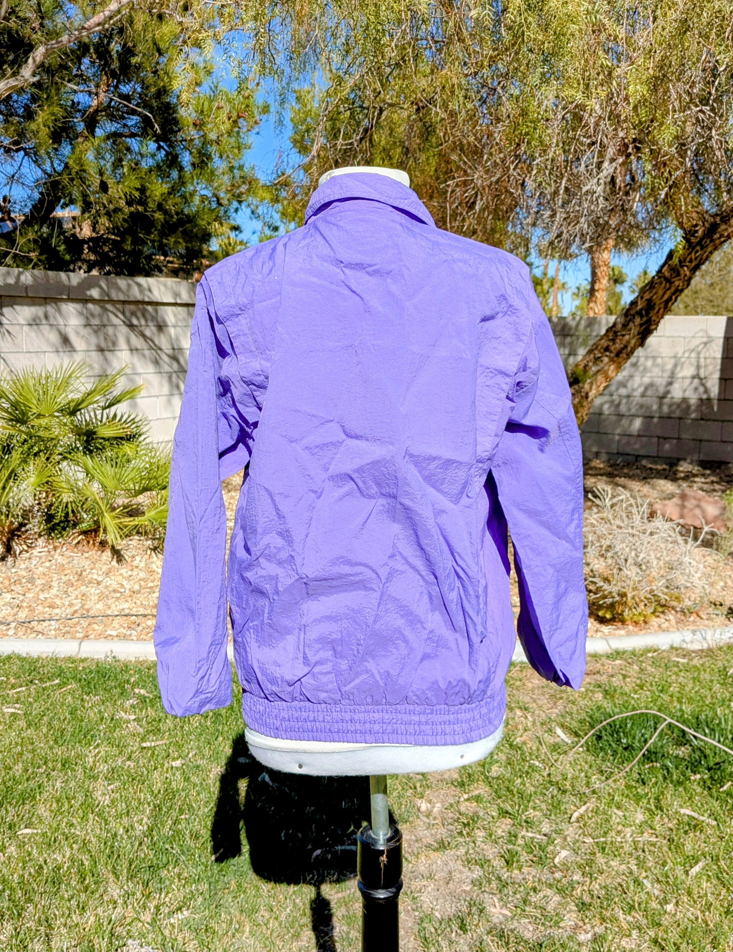 Other Petite Lilac Windbreaker Zip-Up Retro Bomber Jacket Coat Size M / US 6-8 / IT 42-44 - 2 Thumbnail