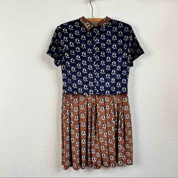 Opening Ceremony Opening Ceremony Floral Peter Pan Velvet Colorblock Dress Size M / US 6-8 / IT 42-44 - 7 Thumbnail