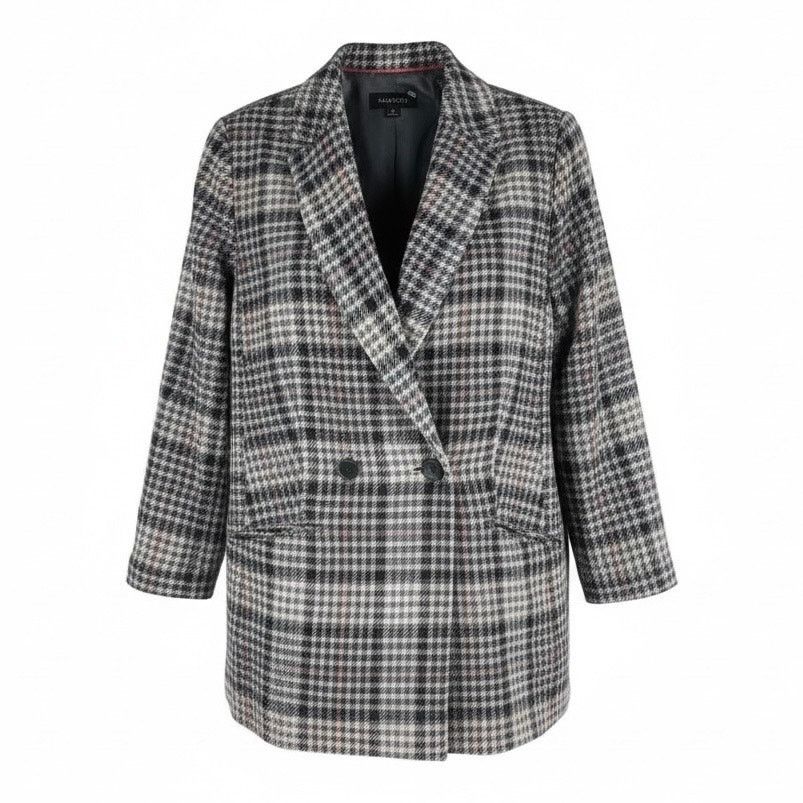 Other Talbots Double Breasted Bradwell Plaid Blazer Jacket Gray 16 Size XXL / US 16-18 / IT 52-54 - 4 Thumbnail