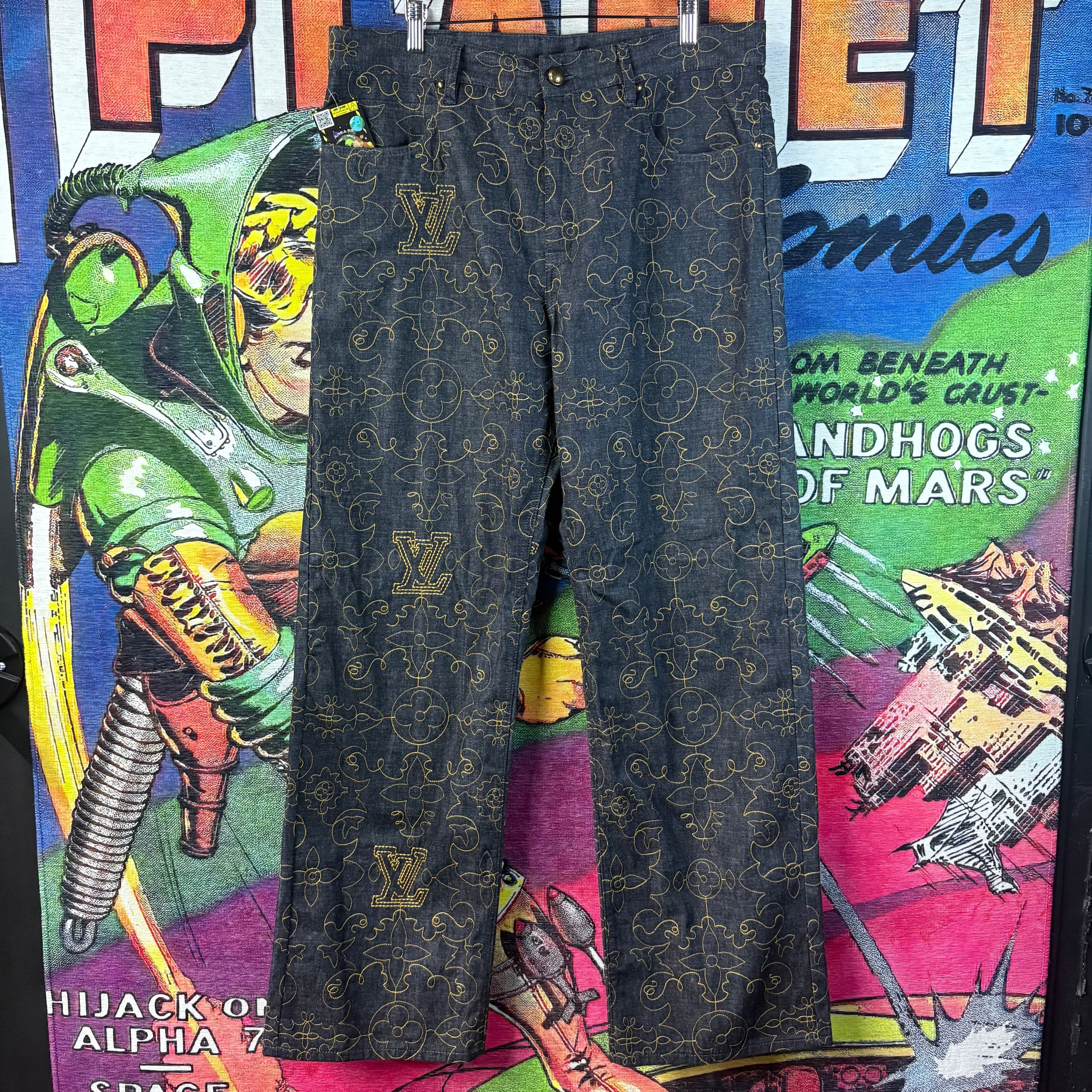 Louis Vuitton Louis Vuitton FW24 Arabesque Embroidered Denim Pants Size 34 Size US 34 / EU 50 - 1 Thumbnail