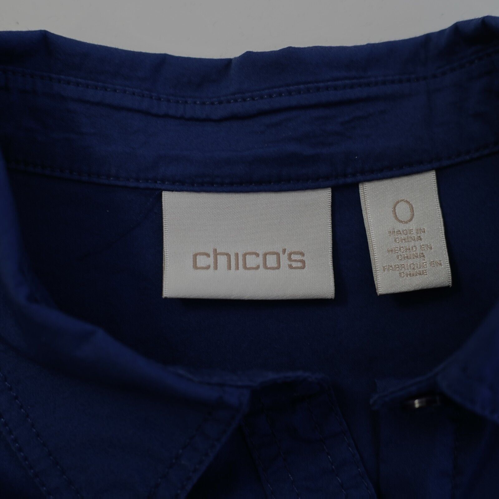 Chicos Chico's Blue Pocket Button Front Dress Shirt Size 0 Size XS / US 0-2 / IT 36-38 - 5 Thumbnail