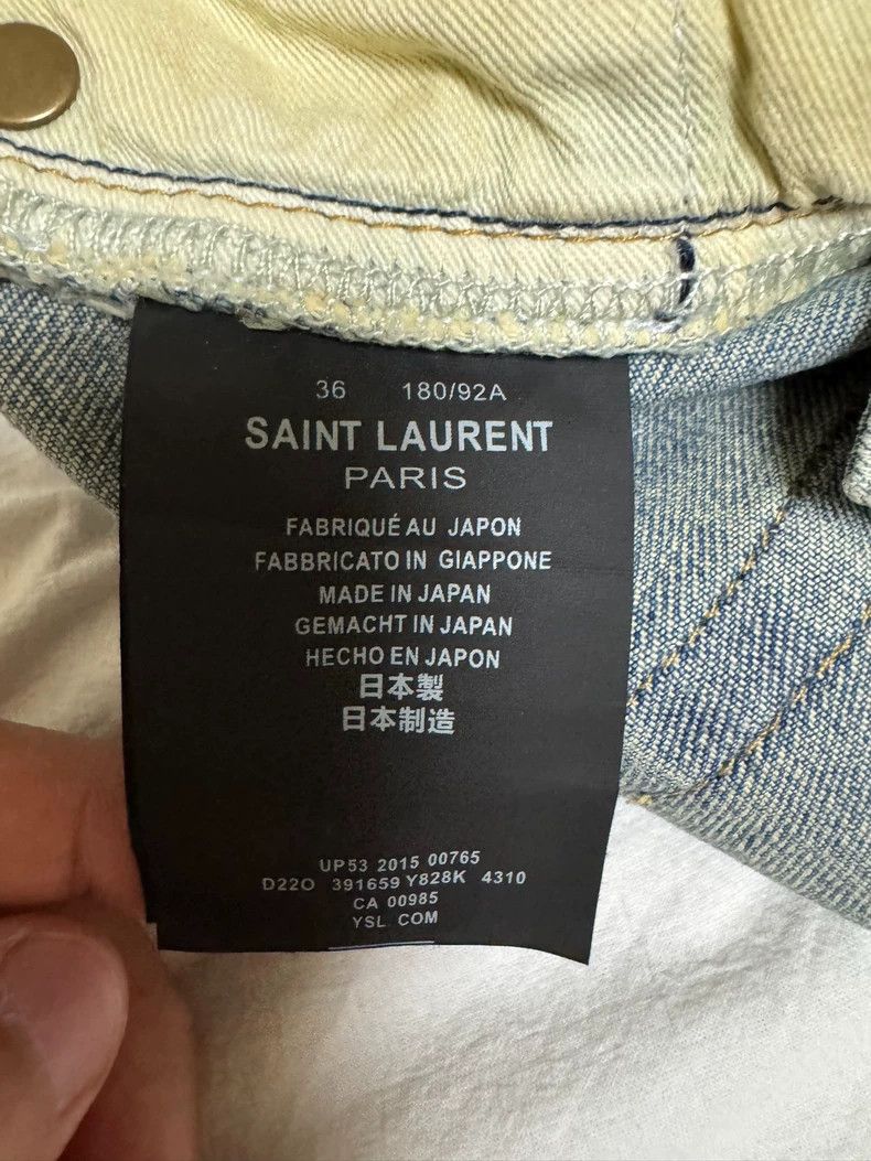 Yves Saint Laurent saint laurentRipped Washed Denim Slim Fit Straight Leg Pant Size US 36 / EU 52 - 6 Thumbnail