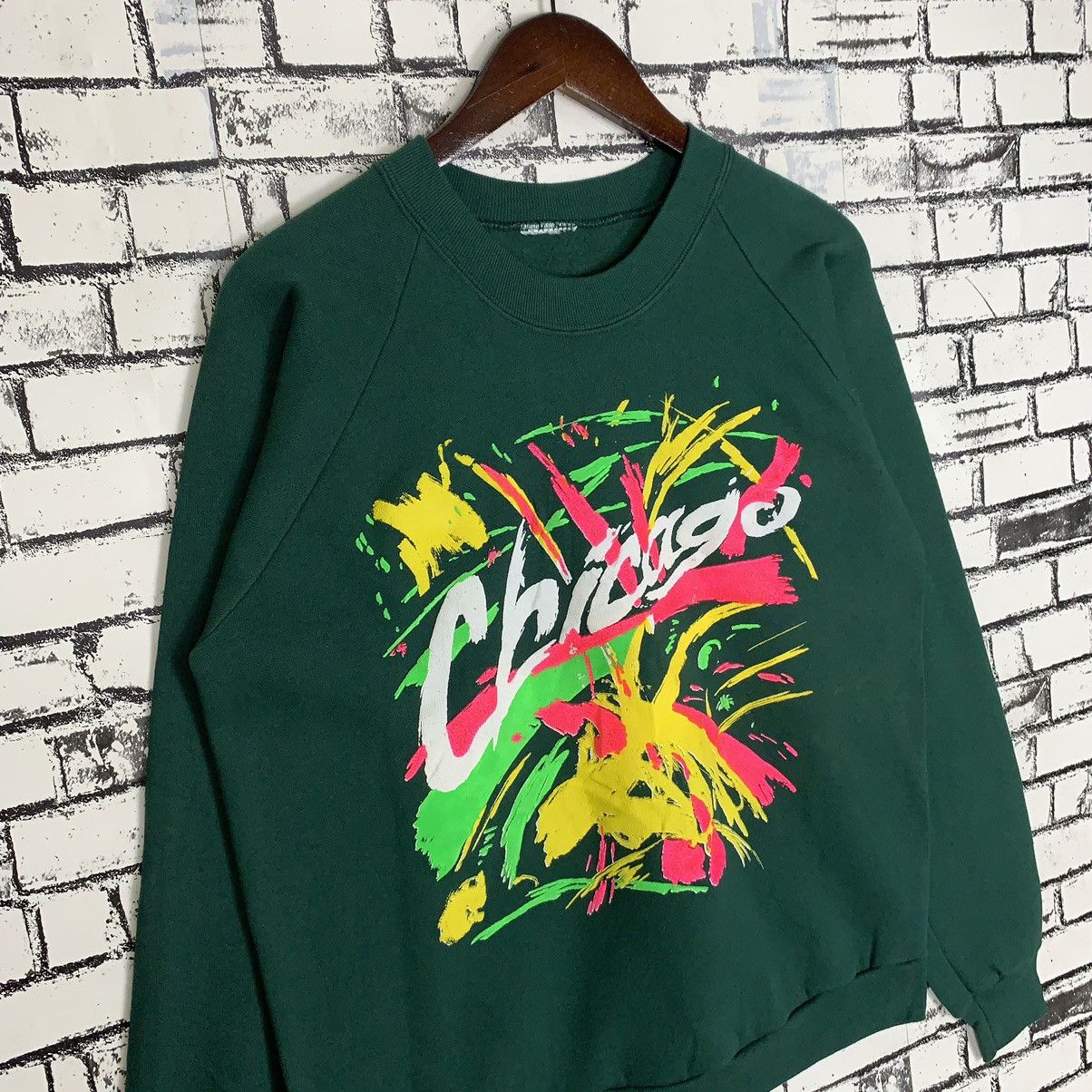 Vintage Vintage Chicago Big Print Sweatshirt Chicago Crewneck Size US M / EU 48-50 / 2 - 6 Thumbnail