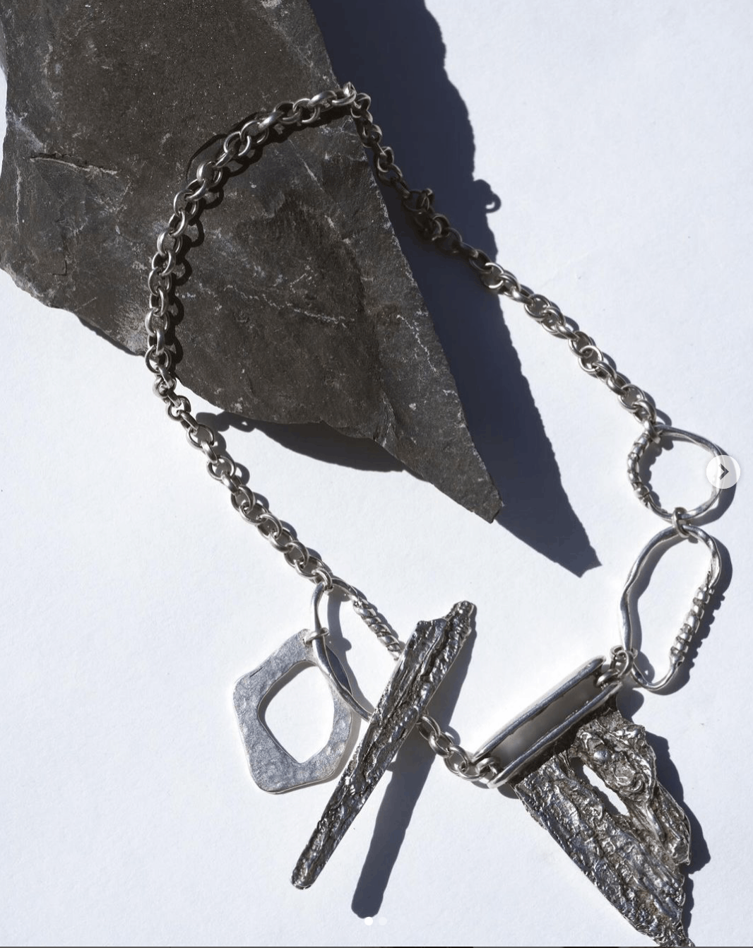 Other Brutalist Sculptural Metal Necklace – Avant-Garde Jewelry Size ONE SIZE - 2 Thumbnail