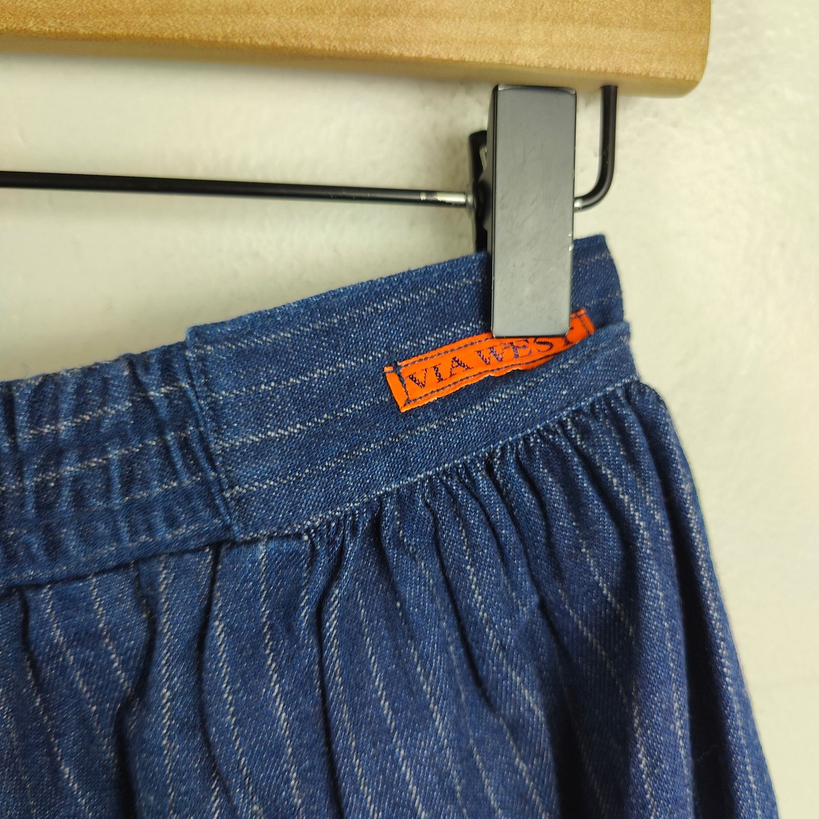 Other Vintage Via West Pants Womens Small Blue Barrel Striped Size 27" / US 4 / IT 40 - 6 Thumbnail