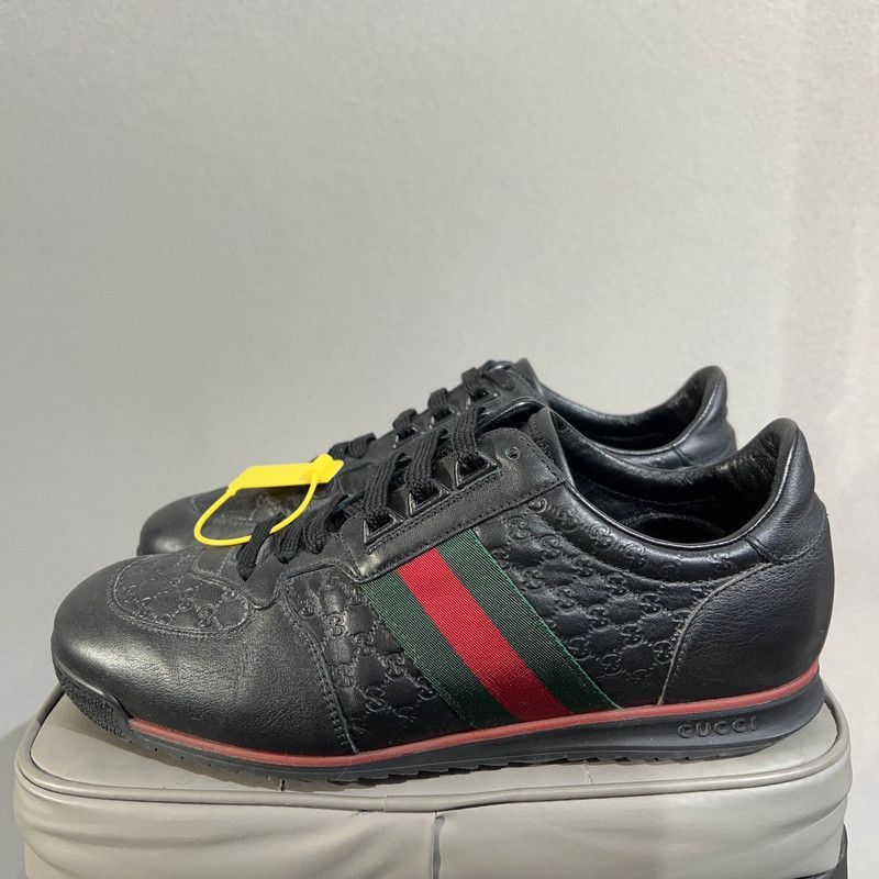 Gucci Gucci Black Leather Sport Casual Sneakers Size US 8 / EU 41 - 1 Thumbnail