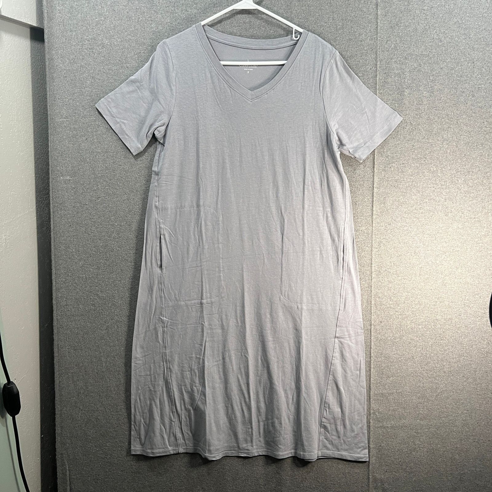 Other Cuddl Duds Cotton Core V-Neck Dress Sterling Grey Size Small Size S / US 4 / IT 40 - 1 Thumbnail