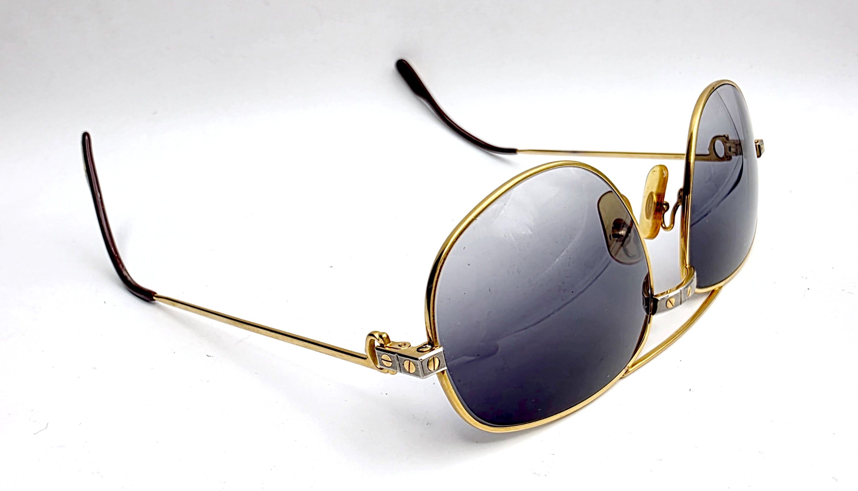 Cartier 🔴 Vintage Cartier Romance Santos Sunglasses Gold Plated Size ONE SIZE - 11 Thumbnail