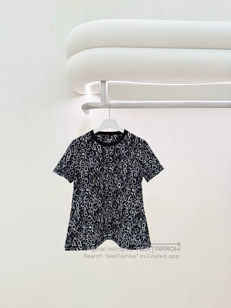 Hermes Hermes Black Print T-Shirt Size XS / US 0-2 / IT 36-38 - 1 Thumbnail