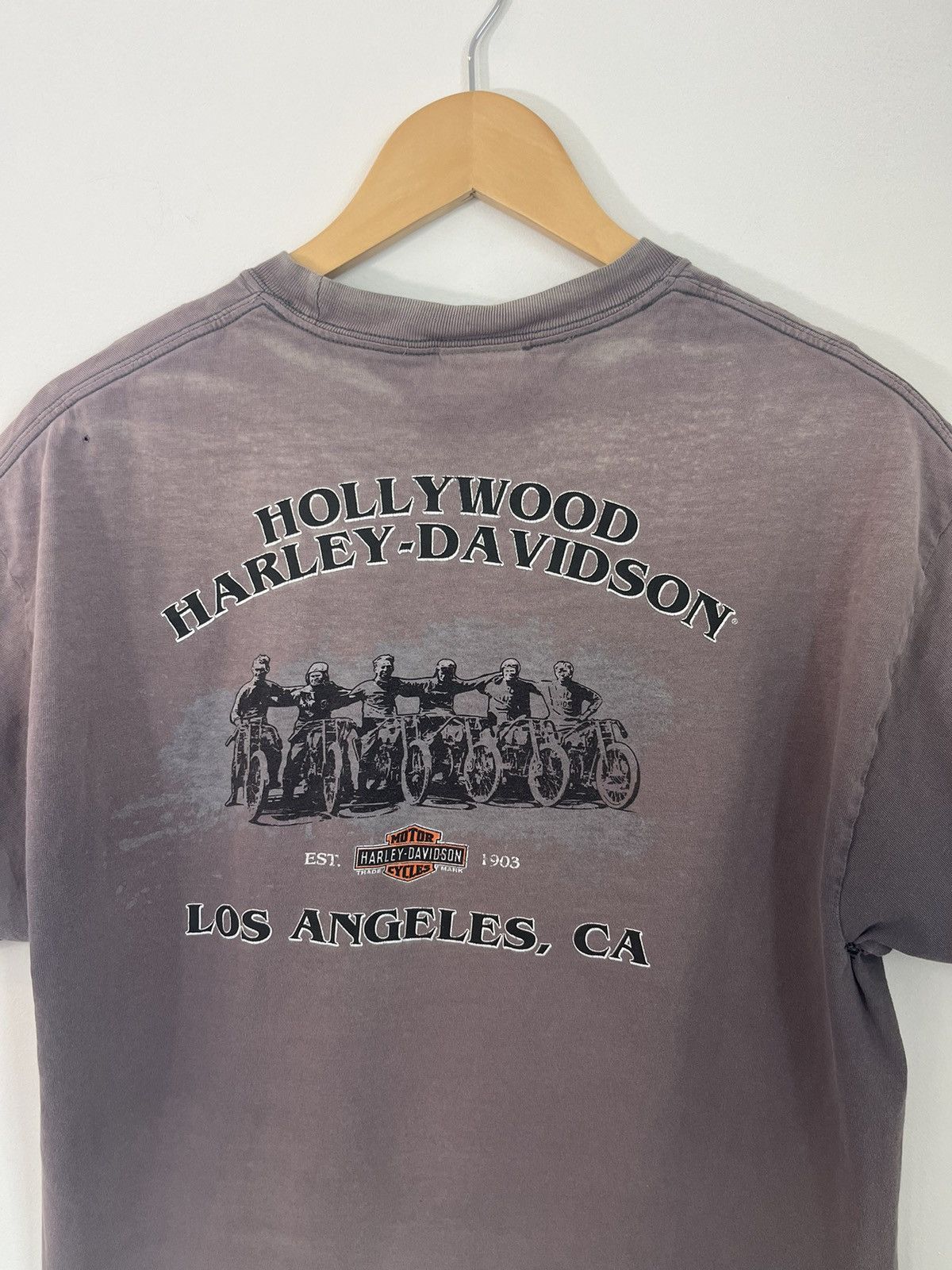 Harley Davidson HOLLYWOOD CA Vintage Sun Faded Pocket Tee Size US L / EU 52-54 / 3 - 5 Thumbnail