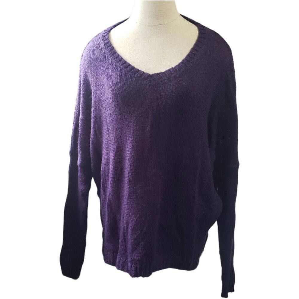 Designer CT1772 Wooden Ships Purple Long Sleeve V-neck Sweater S/M Size M / US 6-8 / IT 42-44 - 1 Thumbnail