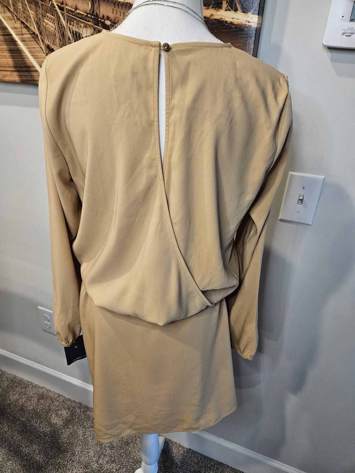 Designer Nwt Doncaster Elegant V-Neck Long Sleeve Dress Size S / US 4 / IT 40 - 4 Thumbnail