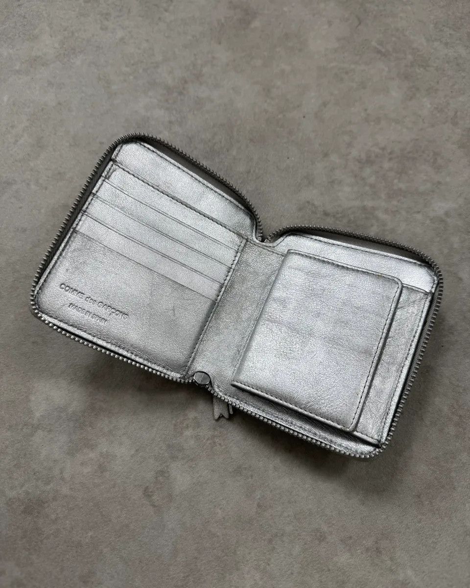 Comme des Garcons Comme des Garçons Silver Leather Brick Zip-Around Wallet Size ONE SIZE - 6 Thumbnail