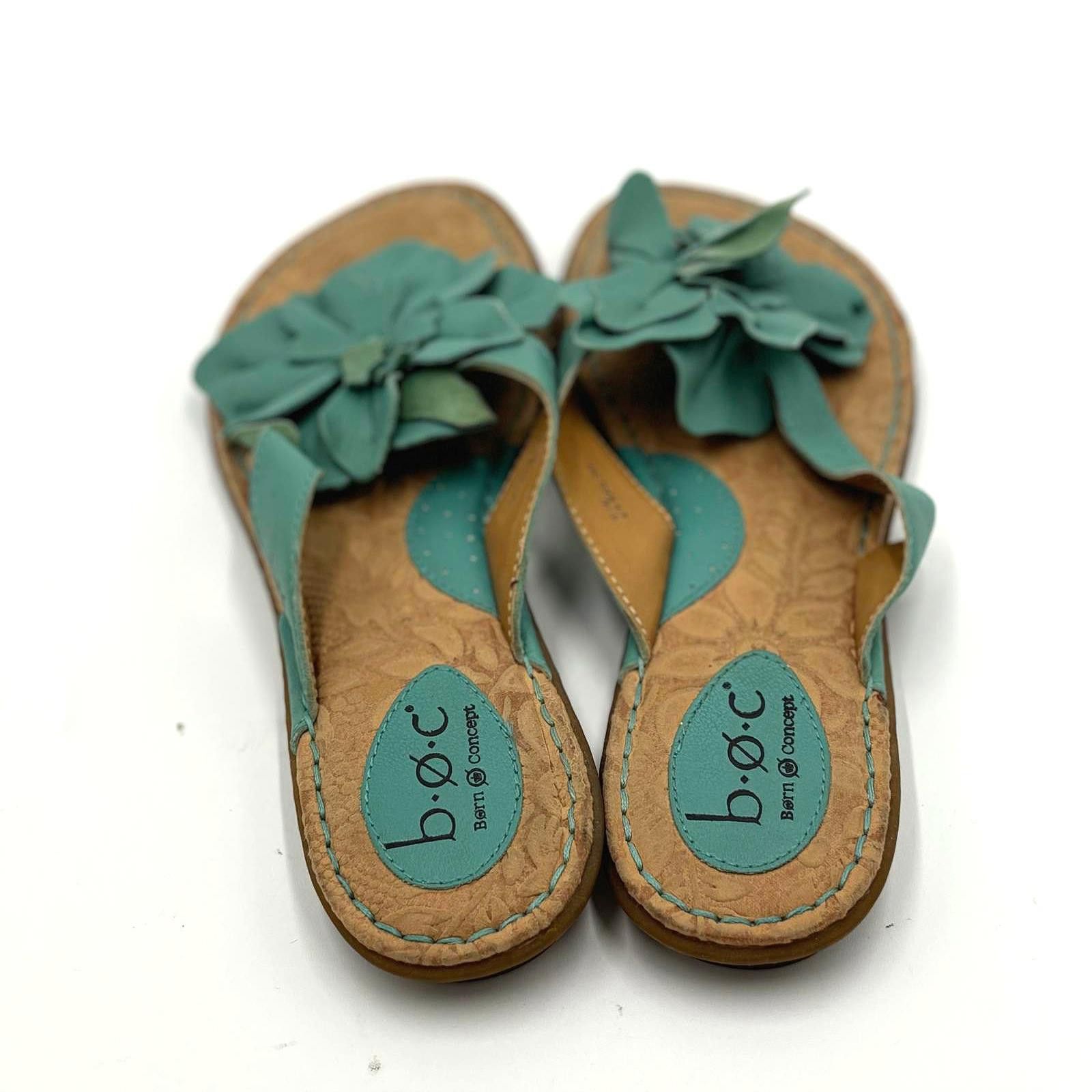 Boc B.O.C Born Teal Flower Flip Flop Sandals Size 10 W Size US 10 / IT 40 - 3 Thumbnail
