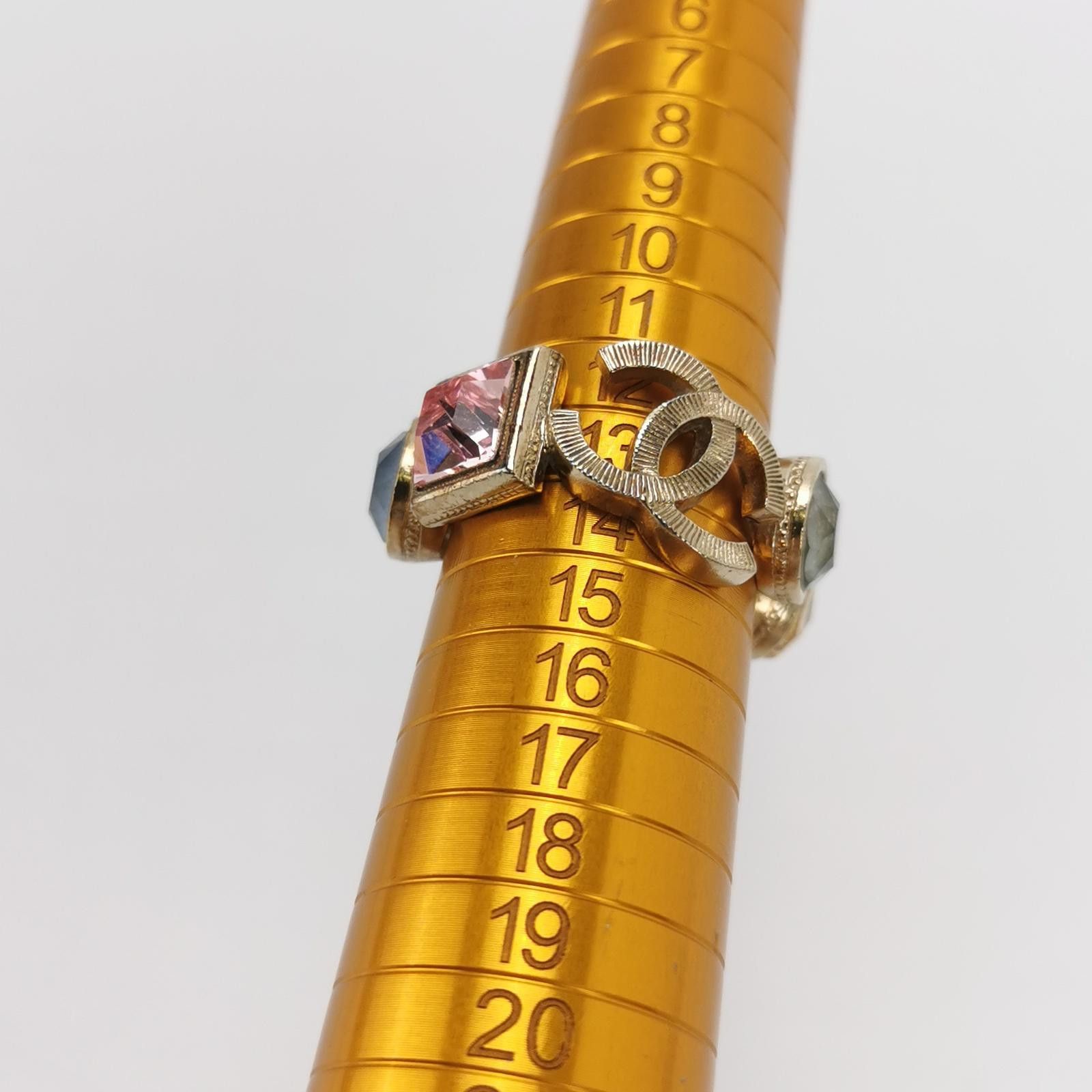 Chanel Chanel Crystal Double C Logo Ring Size 14 -z2505 Size ONE SIZE - 3 Thumbnail