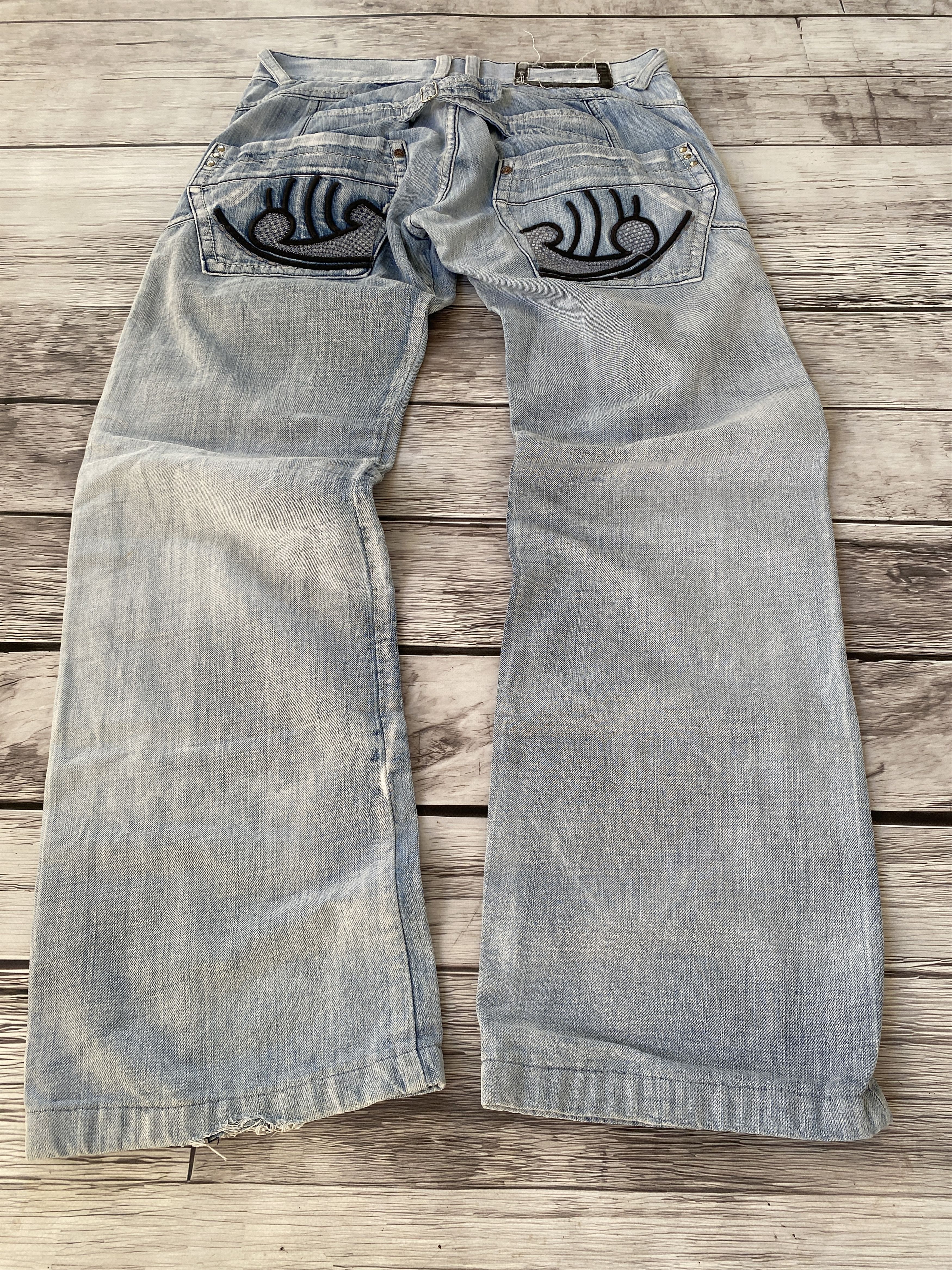 JNCO × Japanese Brand Vintage Baggy Rap sk8 Jnco Style Washed Jeans y2k Size US 32 / EU 48 - 5 Thumbnail