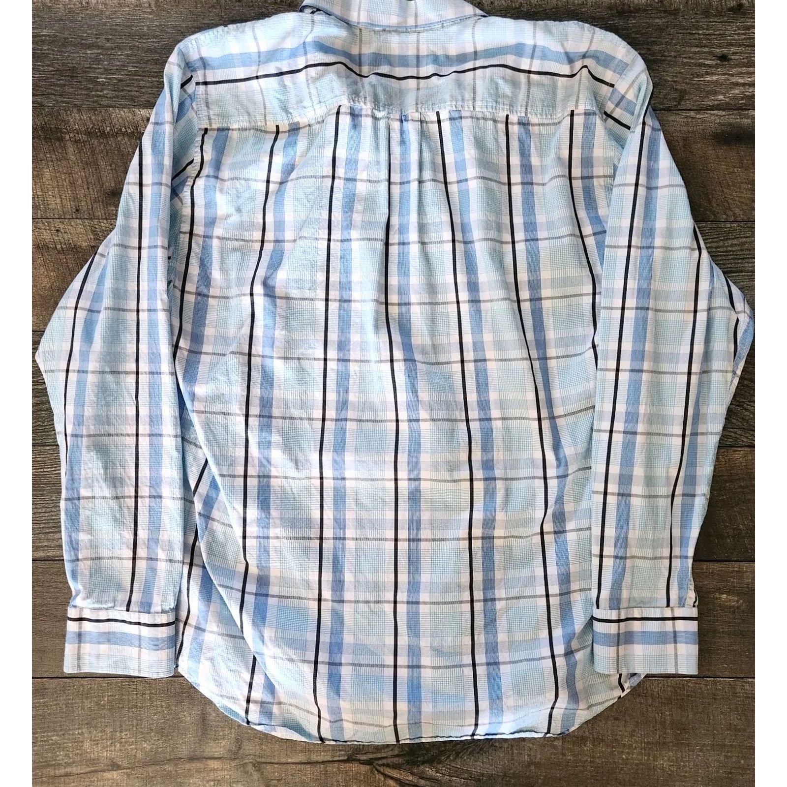 Tommy Bahama VINTAGE Tommy Bahama Mens XL Blue Plaid Cotton Silk Blend Button Down Beach Tropical Shirt Size US XL / EU 56 / 4 - 4 Thumbnail