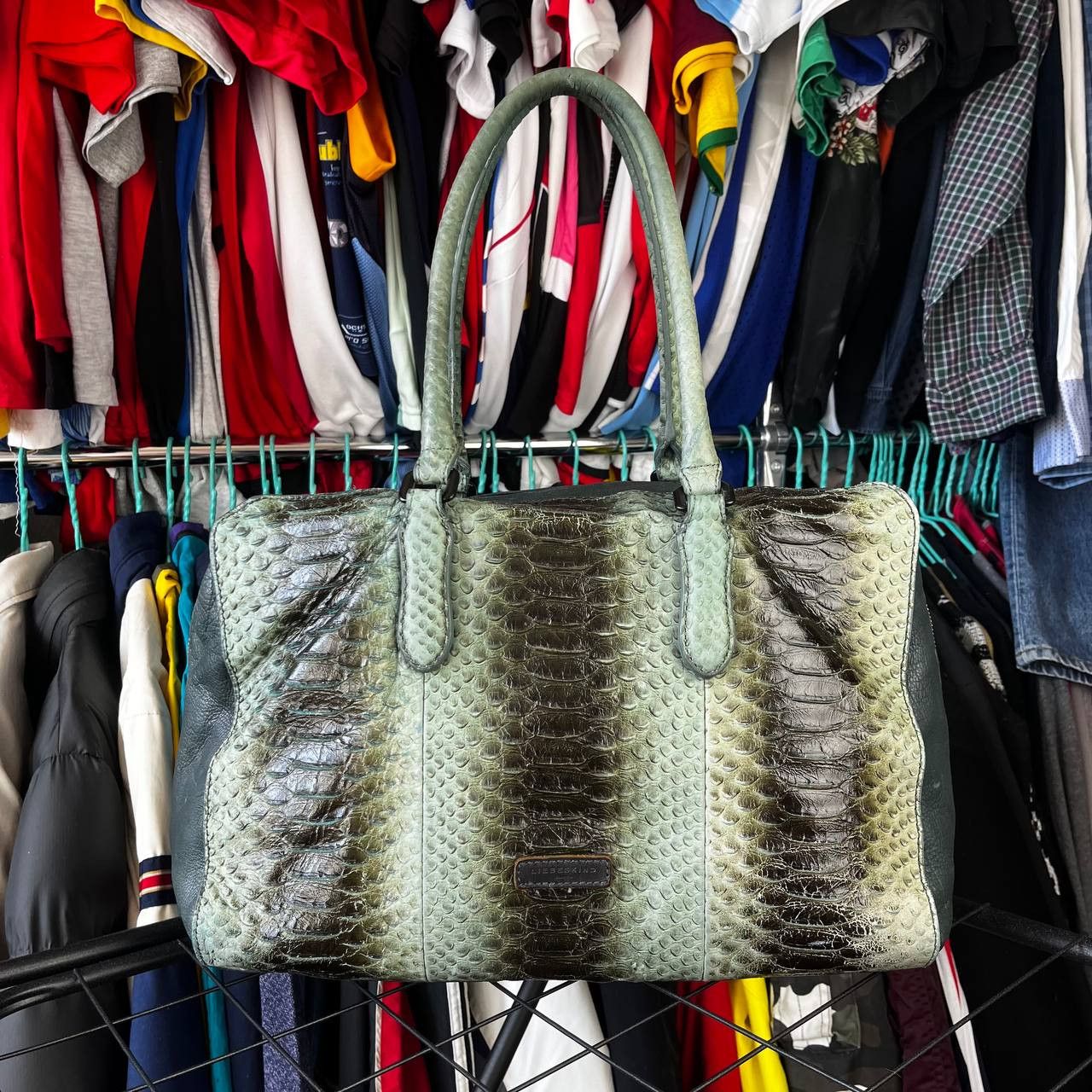 LIEBESKIND BERLIN Liebeskind Berlin Green Python Print Leather Bag Size ONE SIZE - 1 Thumbnail