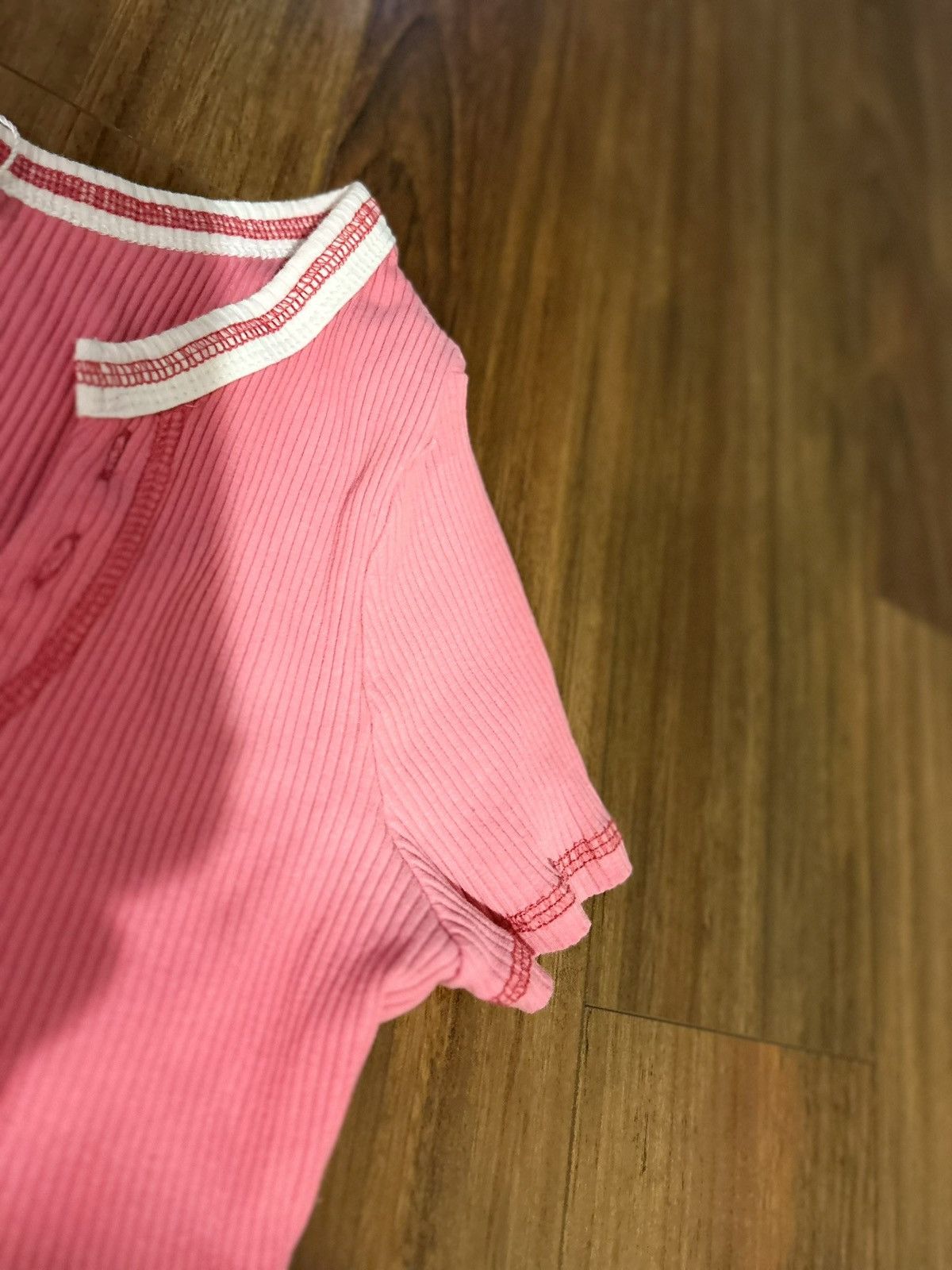 Shein Pink Cropped Tee/ White Trim - Brand New - Size M / US 6-8 / IT 42-44 - 3 Thumbnail
