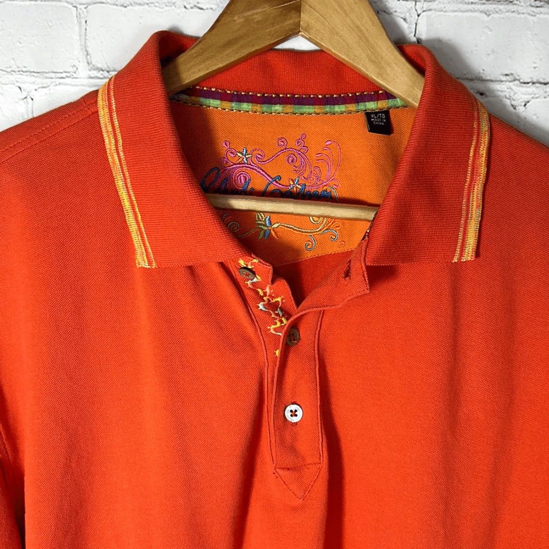 Robert Graham Robert Graham Orange Polo Shirt XL with Yellow Trim User: Robert Graham Orange Polo Shirt XL with Yellow Trim Size US XL / EU 56 / 4 - 2 Thumbnail